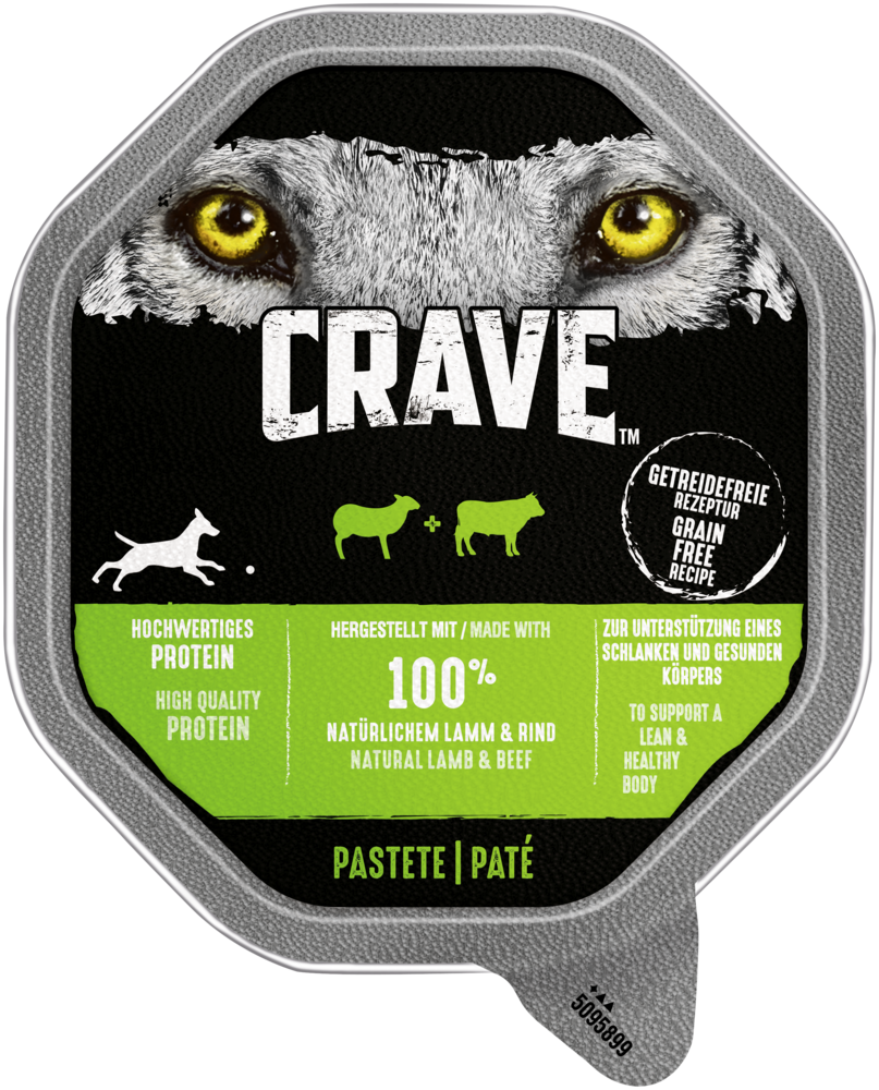 CRAVE Hunde-Nassfutter Pastete mit Lamm und Rind
