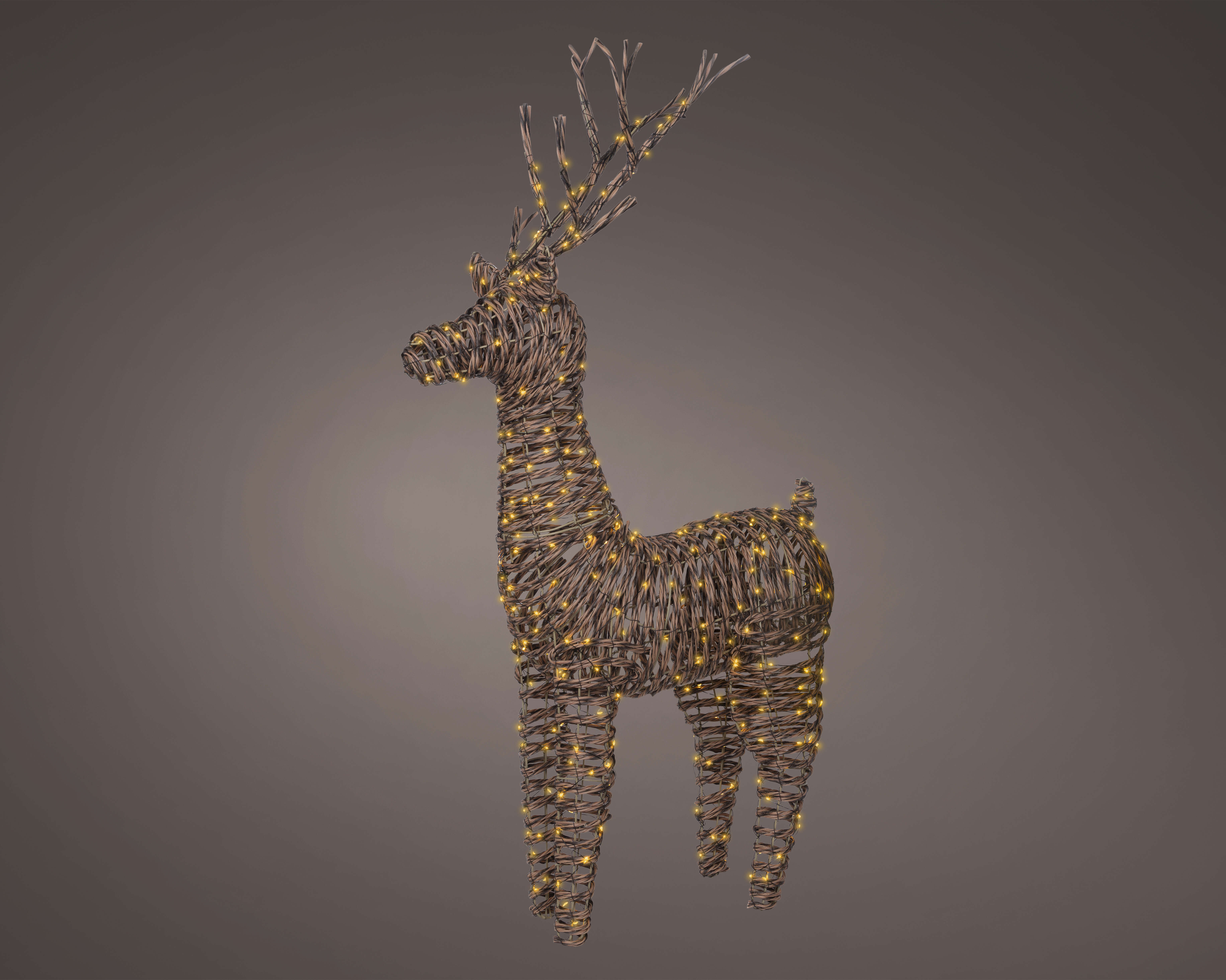 LUMINEO Wicker-Figur Micro LED Rentier