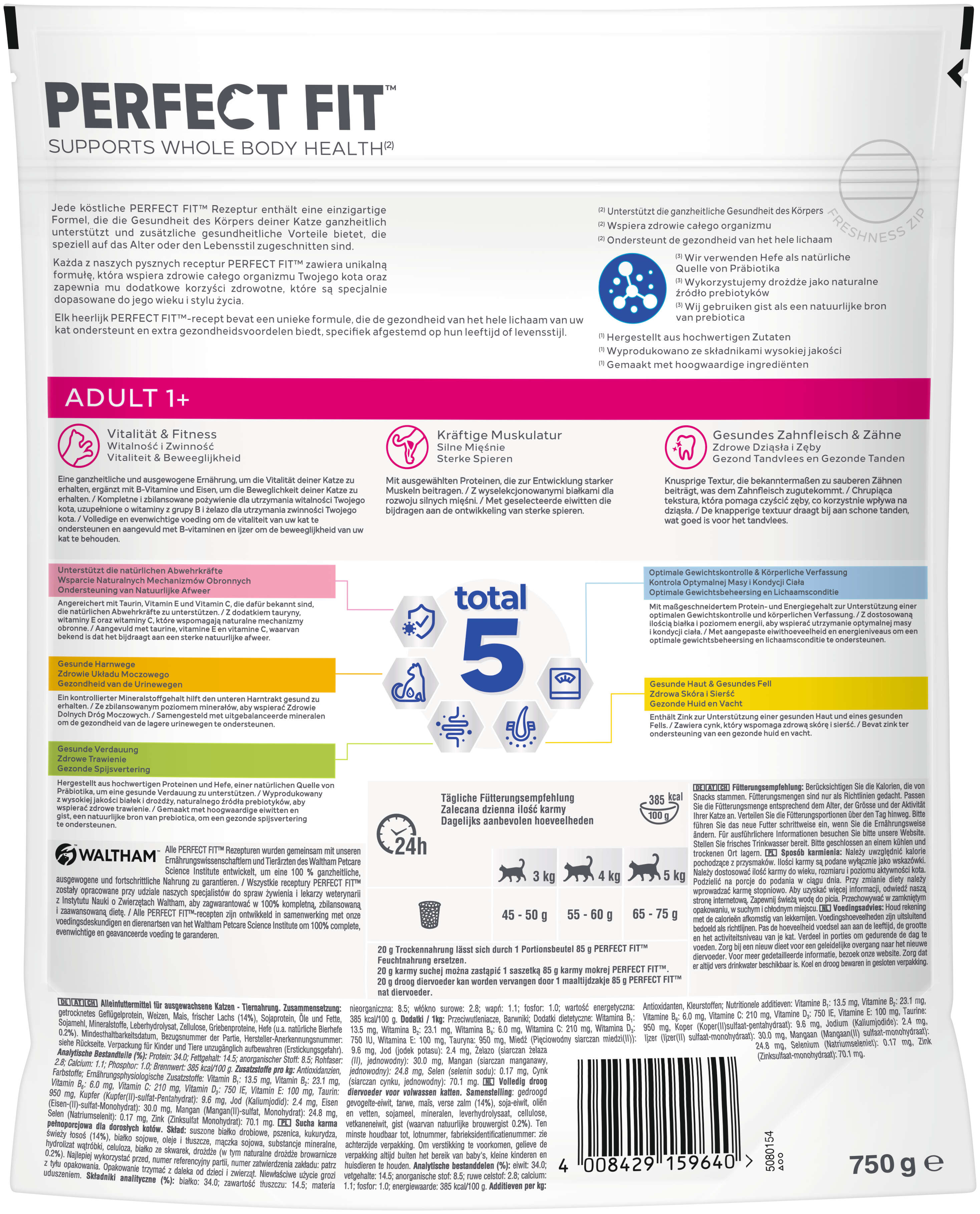PERFECT FIT Katzen-Trockenfutter Adult 1+ mit Lachs