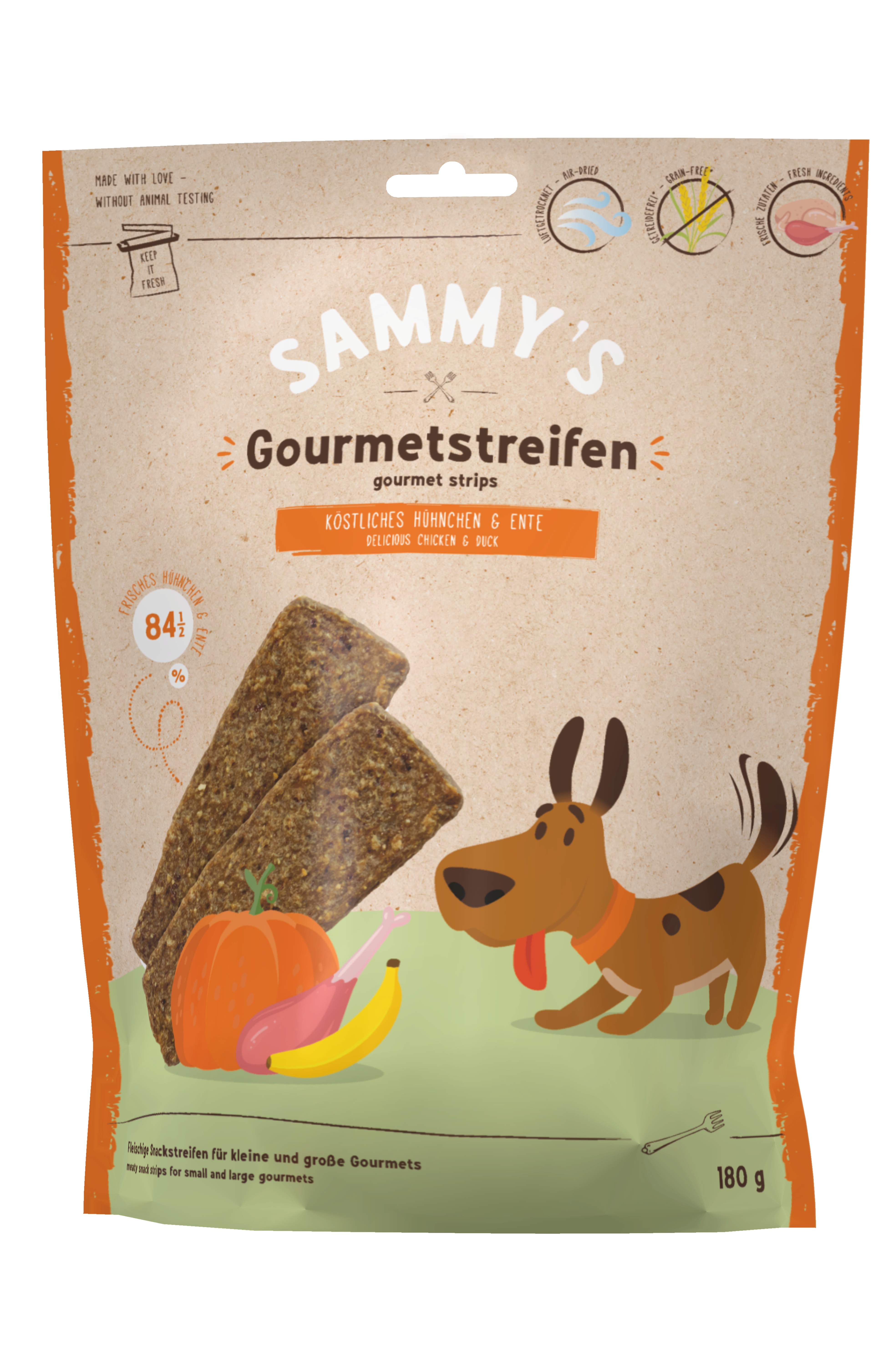 SAMMY'S Hundesnacks Hundeleckerli Sammy's Gourmetstreifen Hühnchen & Ente