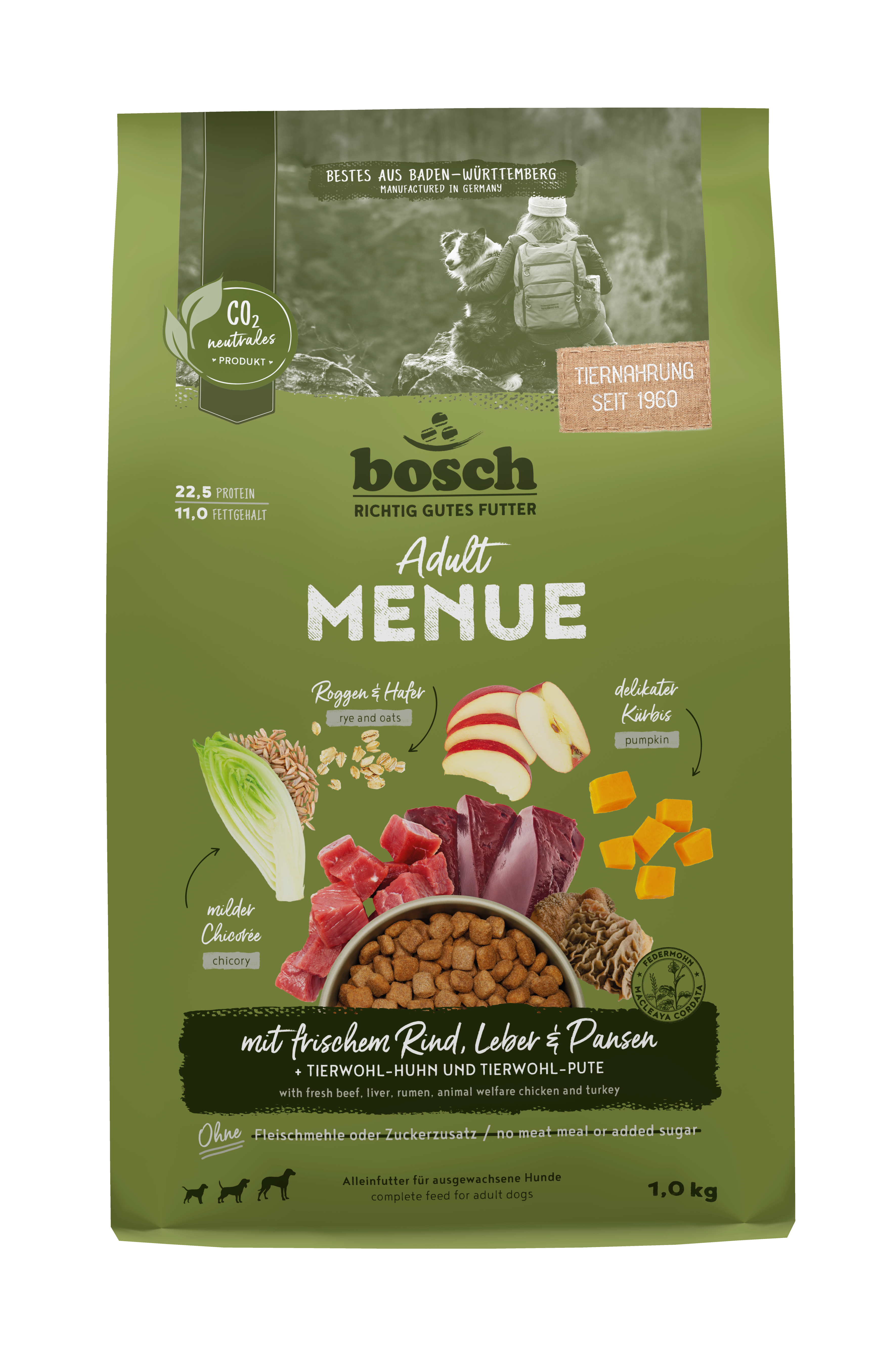bosch Hunde-Trockenfutter HPC Menue Adult mit Rind, Leber & Pansen