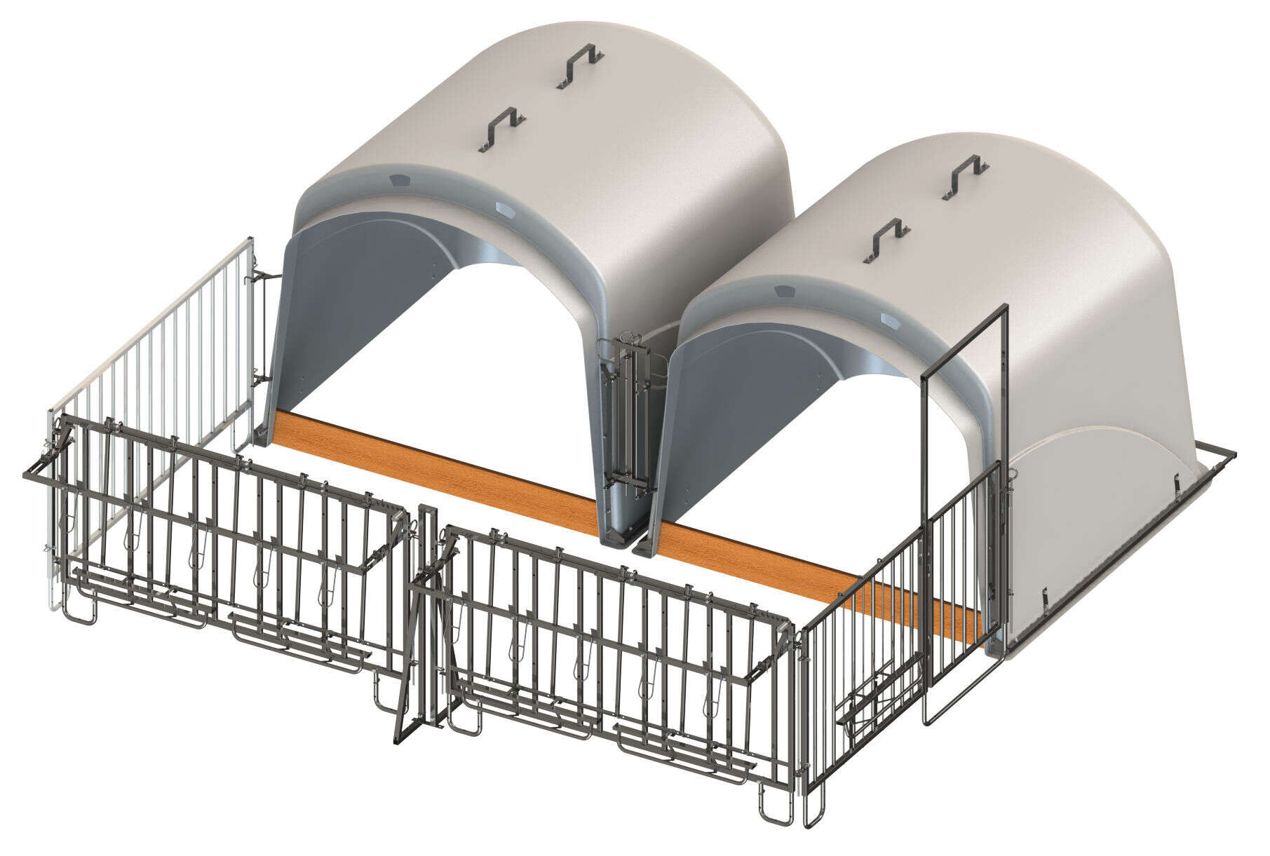 KERBL CalfHouse Premium XL mit Umzäunung - Doppelset