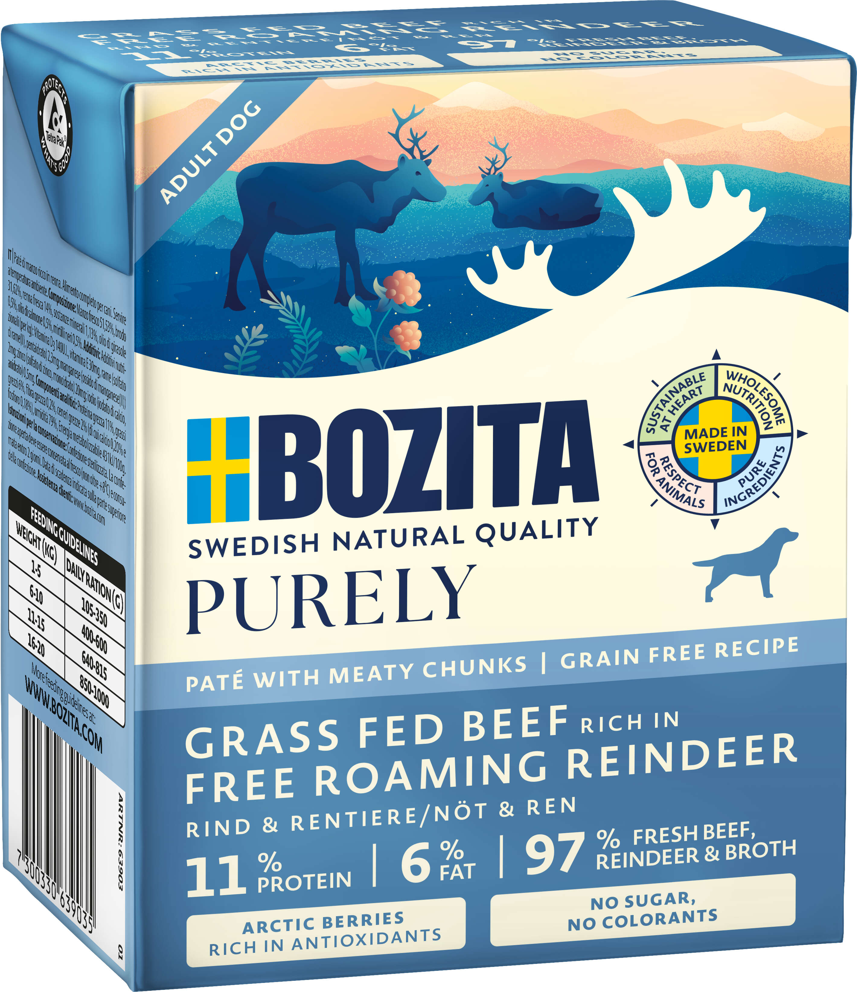 BOZITA Hunde-Nassfutter Purely Paté Adult Rentier