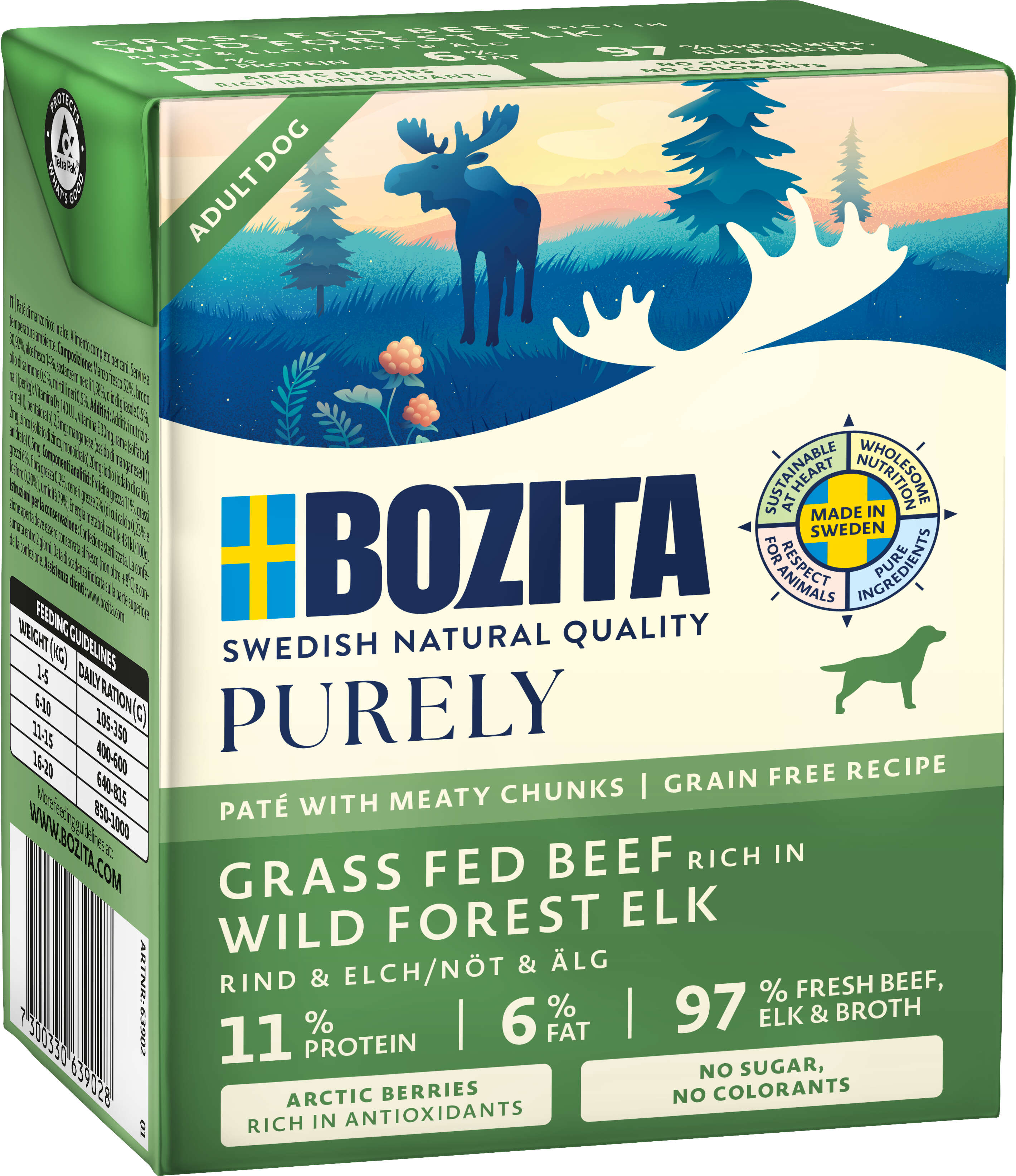 BOZITA Hunde-Nassfutter Purely Paté Adult Elch