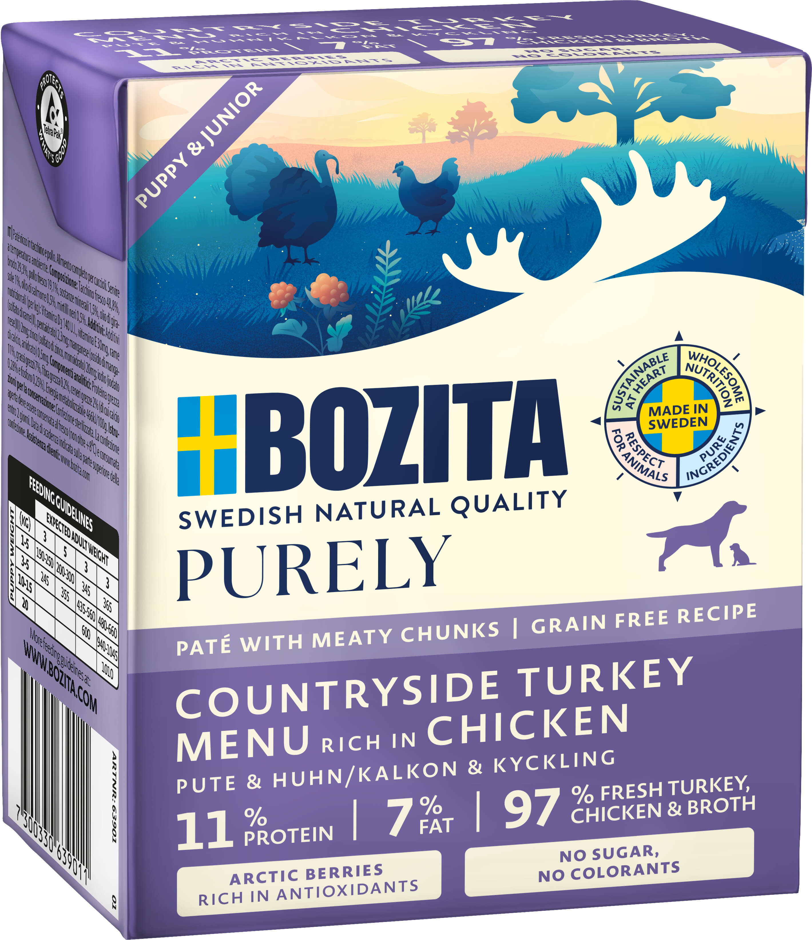 BOZITA Hunde-Nassfutter Purely Paté Puppy & Junior Pute