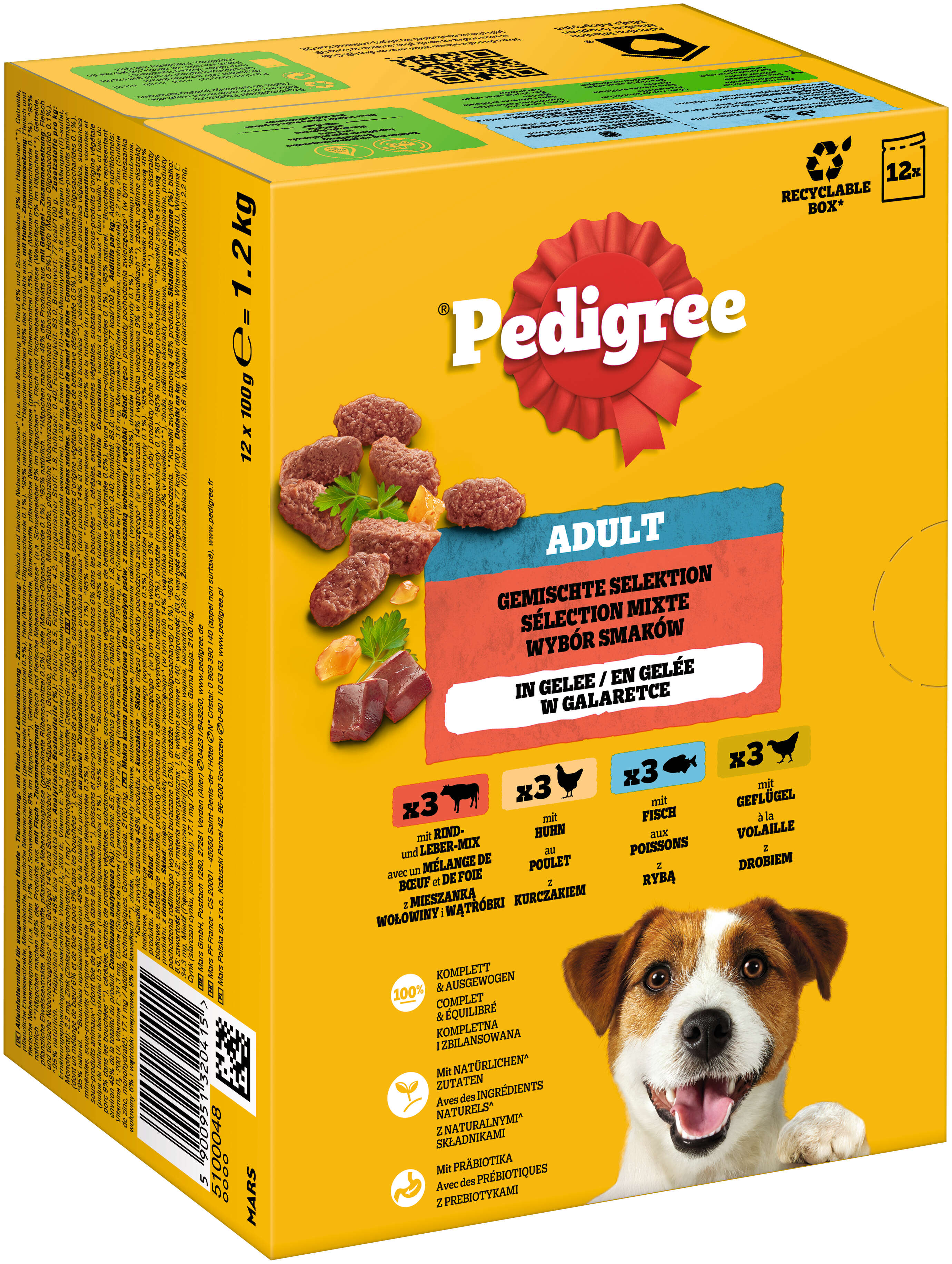 Pedigree Hunde-Nassfutter Adult Gemischte Selektion in Gelee