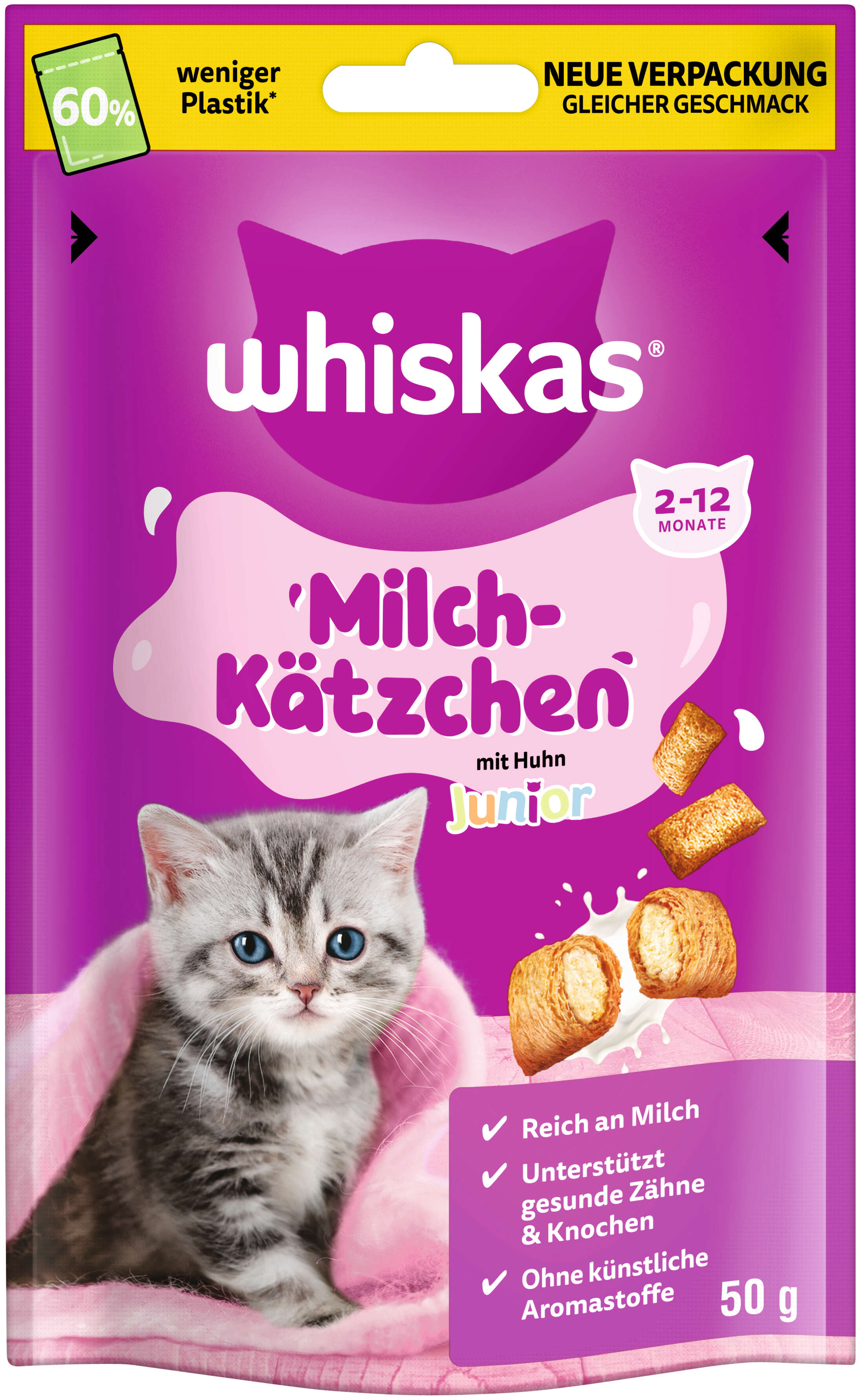 whiskas Milch-Kätzchen mit Huhn Junior 2-12 Monate