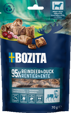 BOZITA Hundeleckerli Meaty Bites Rentier + Ente
