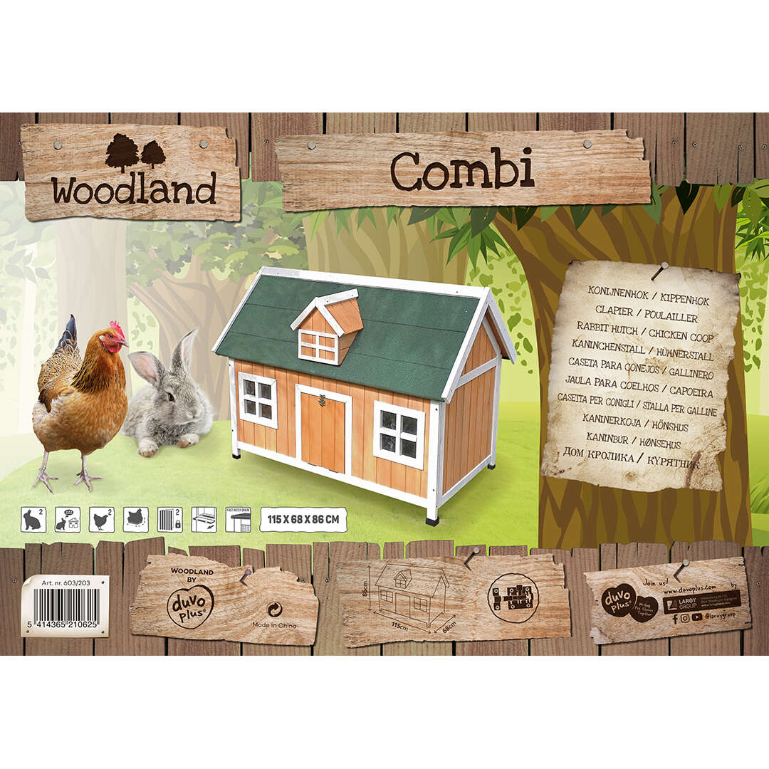 DUVO+ Woodland Hühner- und Kaninchenstall Combi