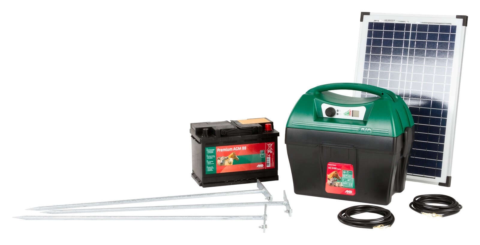 AKO Weidezaungerät Starterset Wildabwehr mit Solarmodul