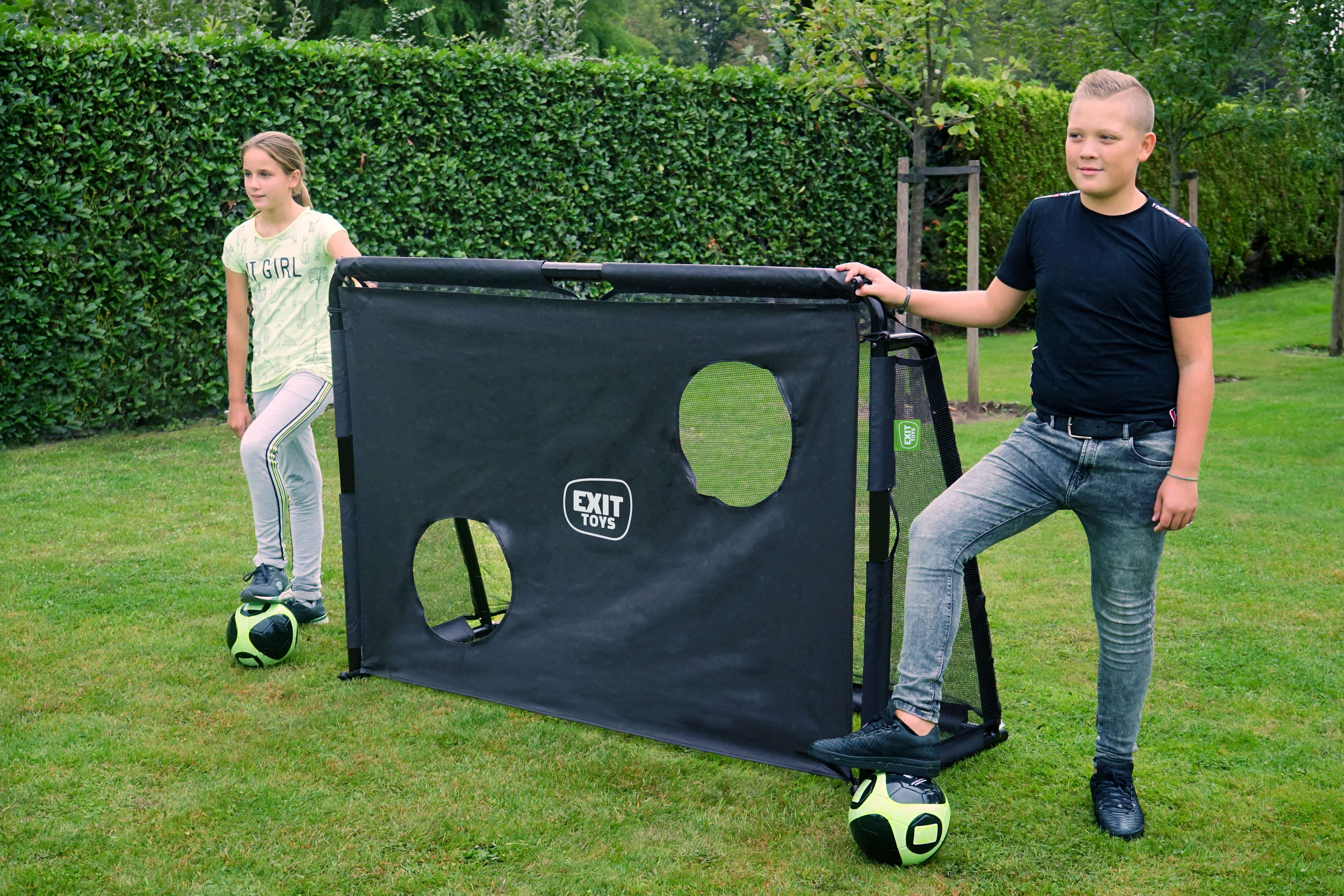EXIT TOYS Stählernes Fußballtor Maestro mit Torwand