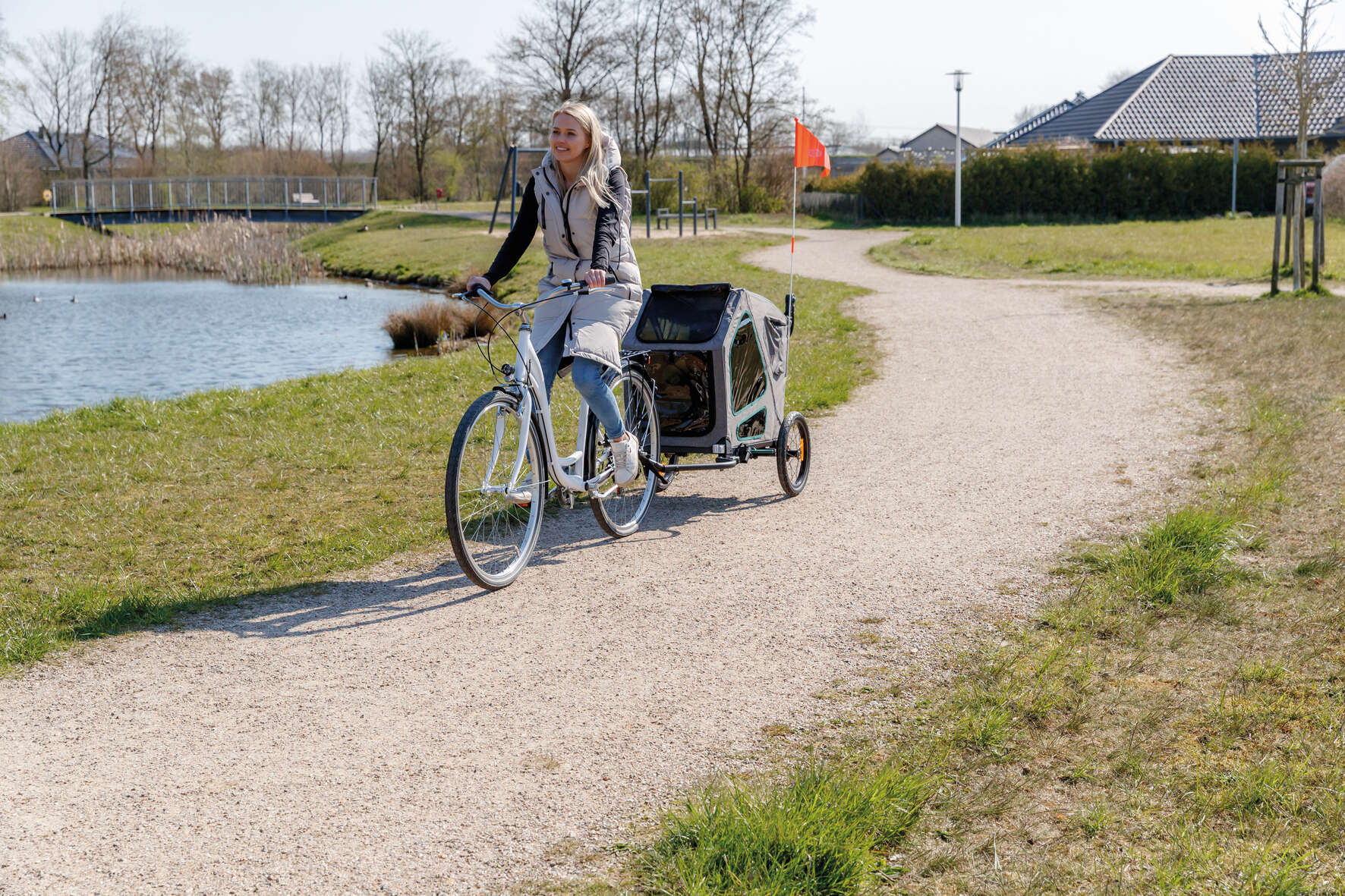 TRIXIE Fahrradanhänger mit Rampe