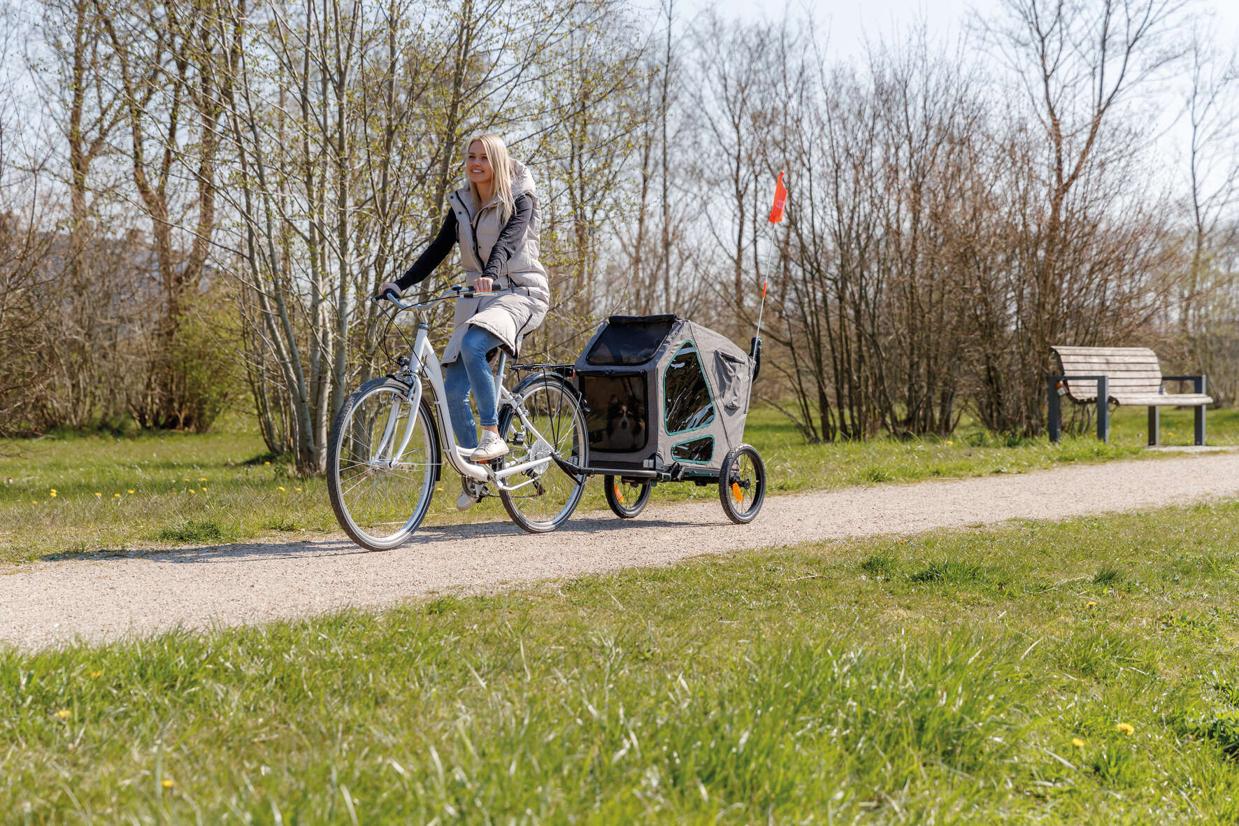 TRIXIE Fahrradanhänger mit Rampe