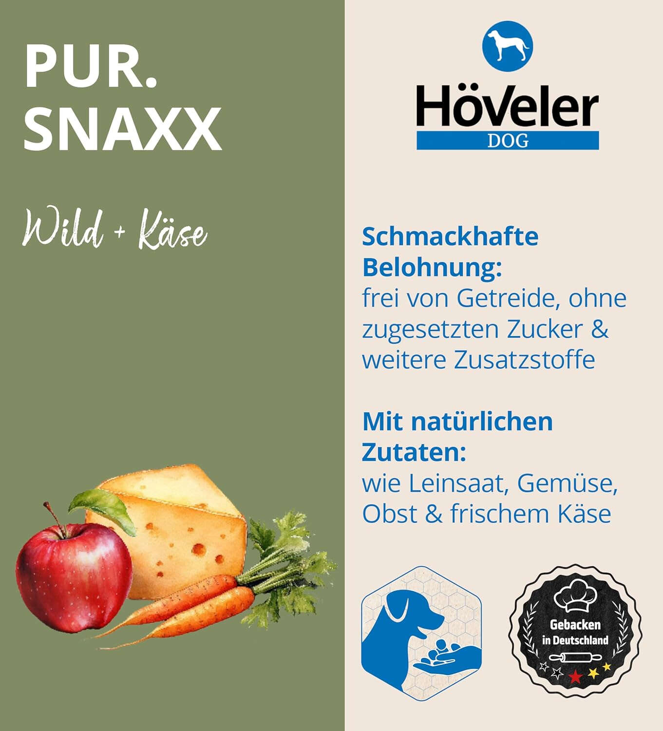 Höveler DOG Pur.SNAXX Wild + Käse