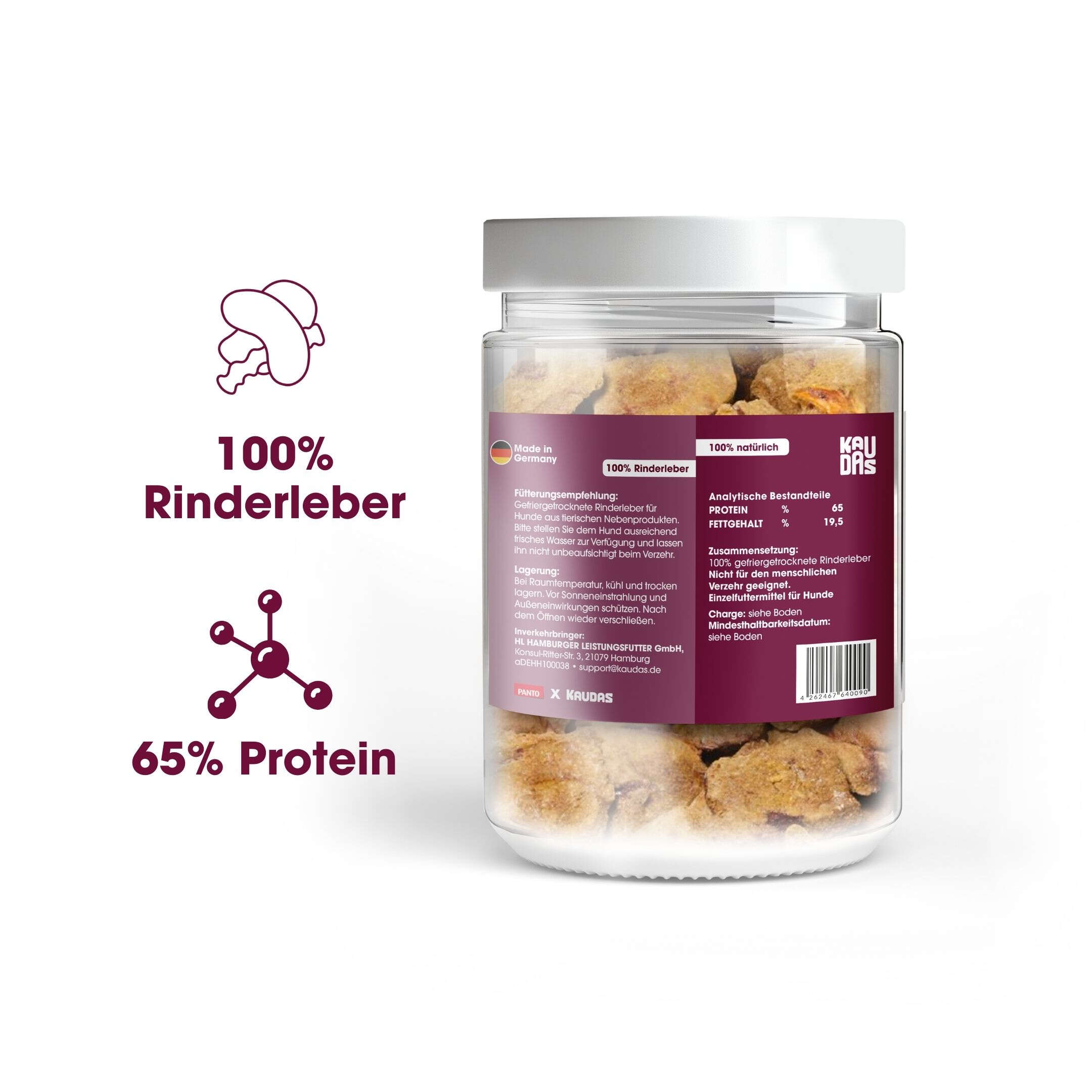 KAUDAS Hundeleckerli RinderleberPur Natursnack