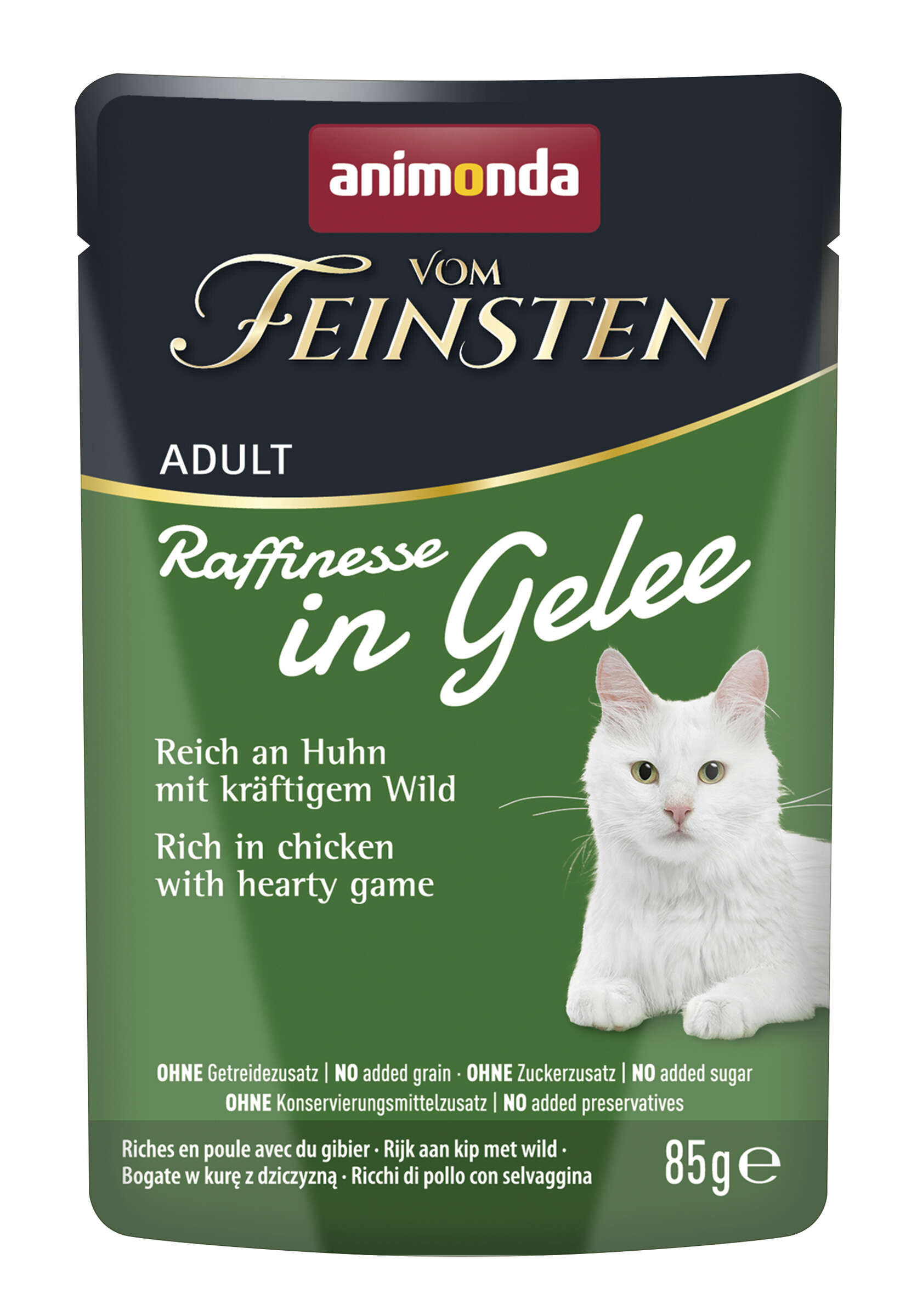 animonda Katzen-Nassfutter Vom Feinsten in Gelee Huhn+Wild