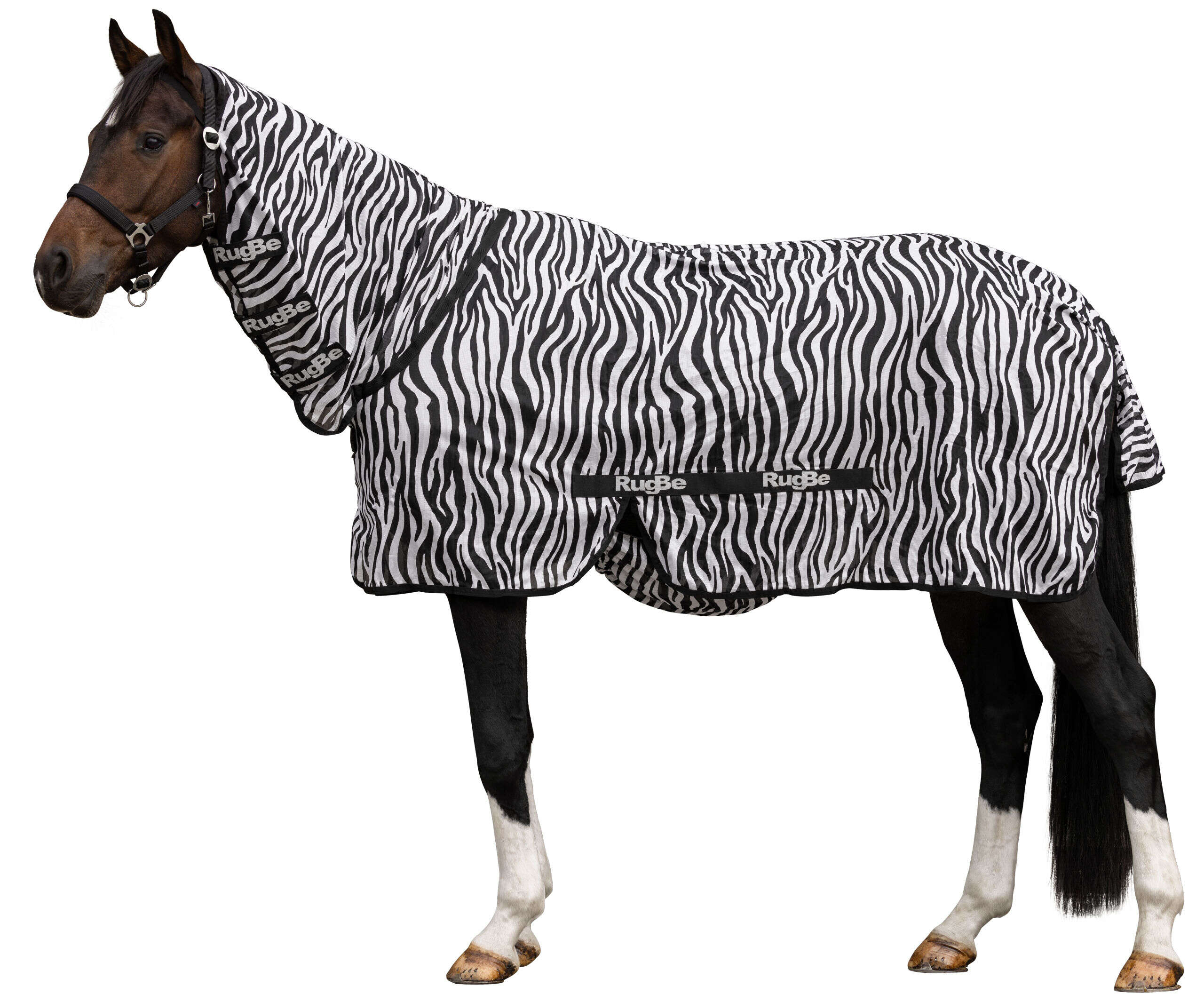 Covalliero Fliegendecke RugBe Zebra mit Halsteil