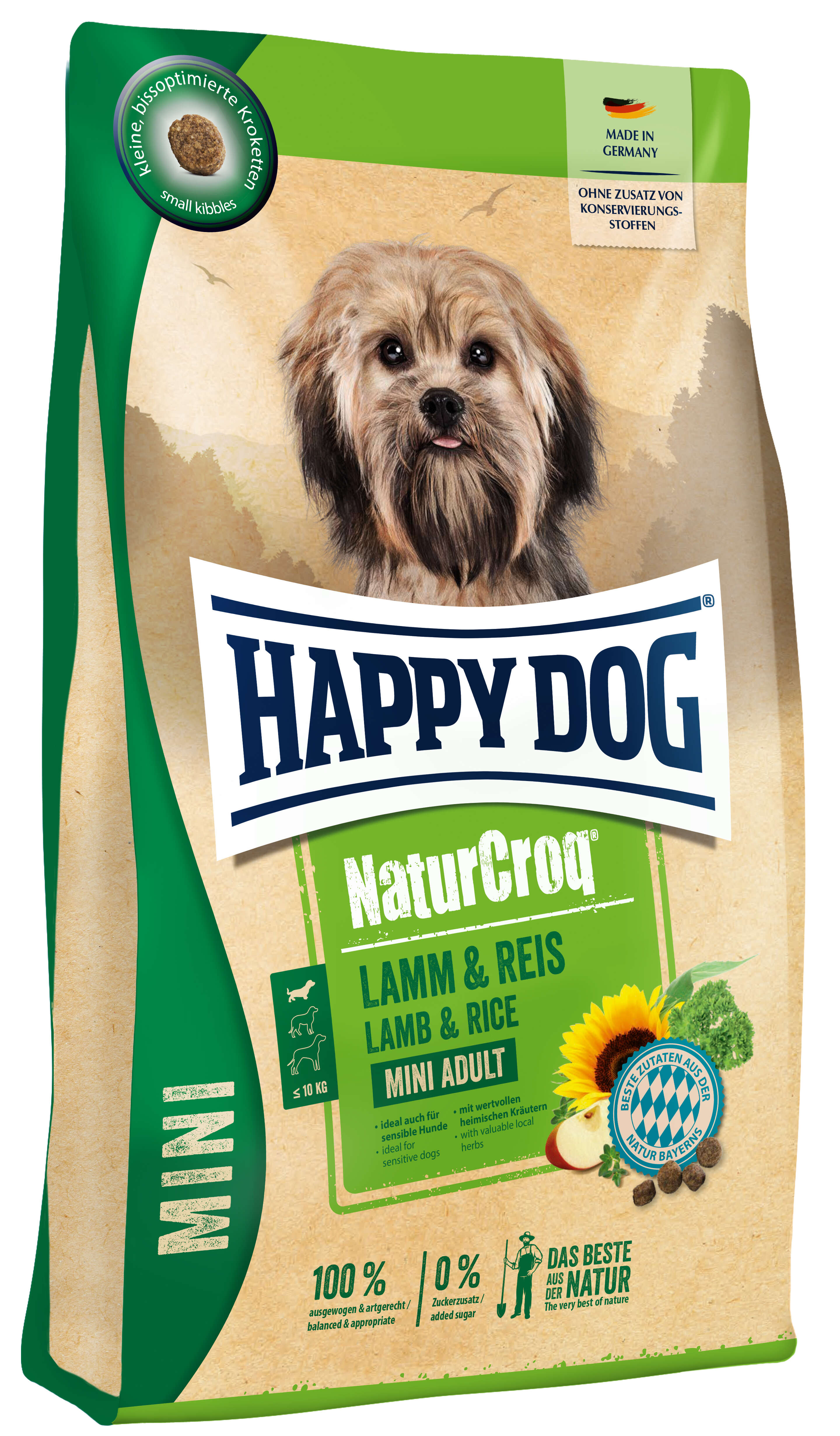HAPPY DOG Hunde-Trockenfutter NaturCroq Mini Adult Lamm + Reis