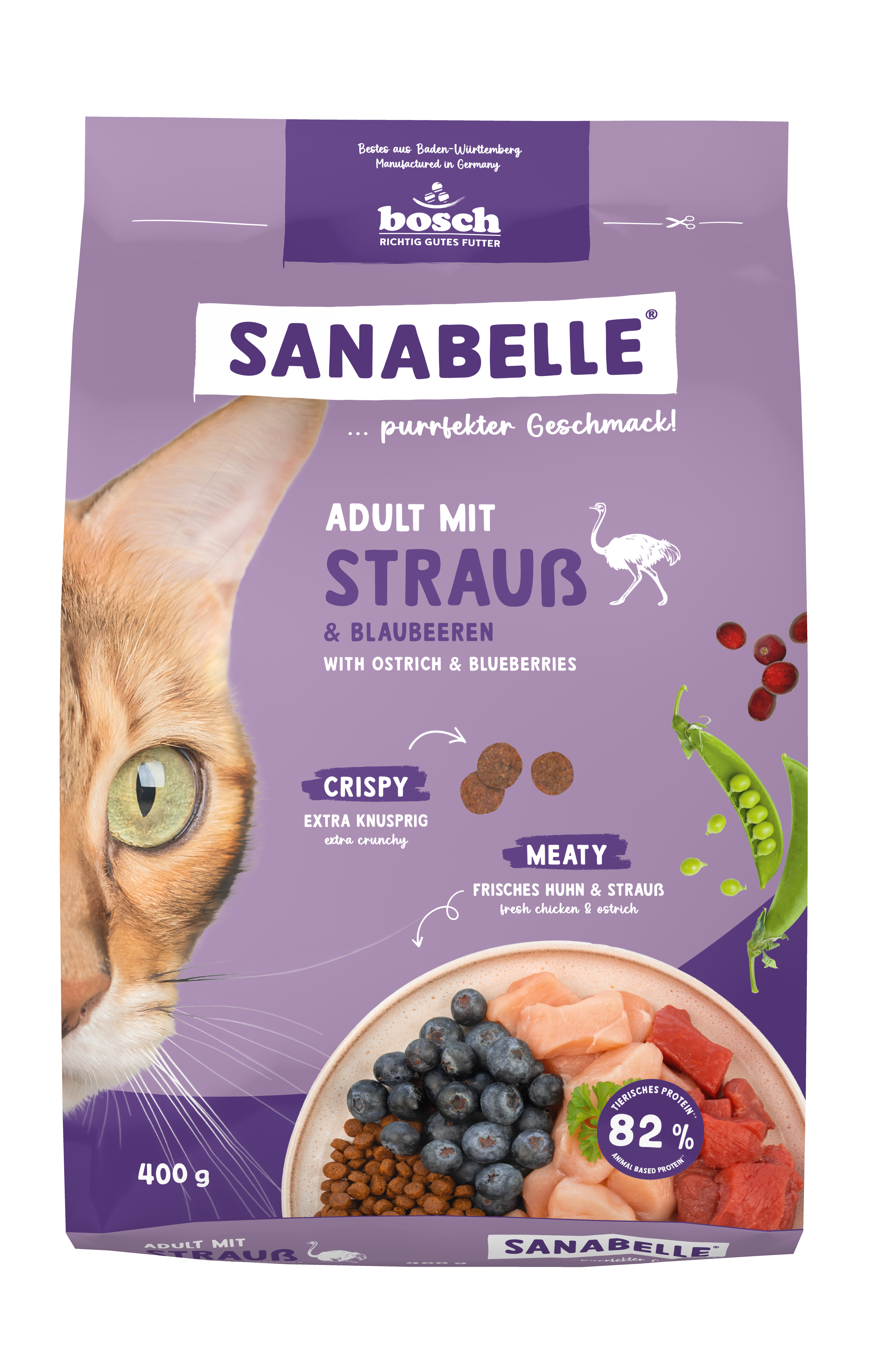 Sanabelle Katzen-Trockenfutter Adult mit Strauß