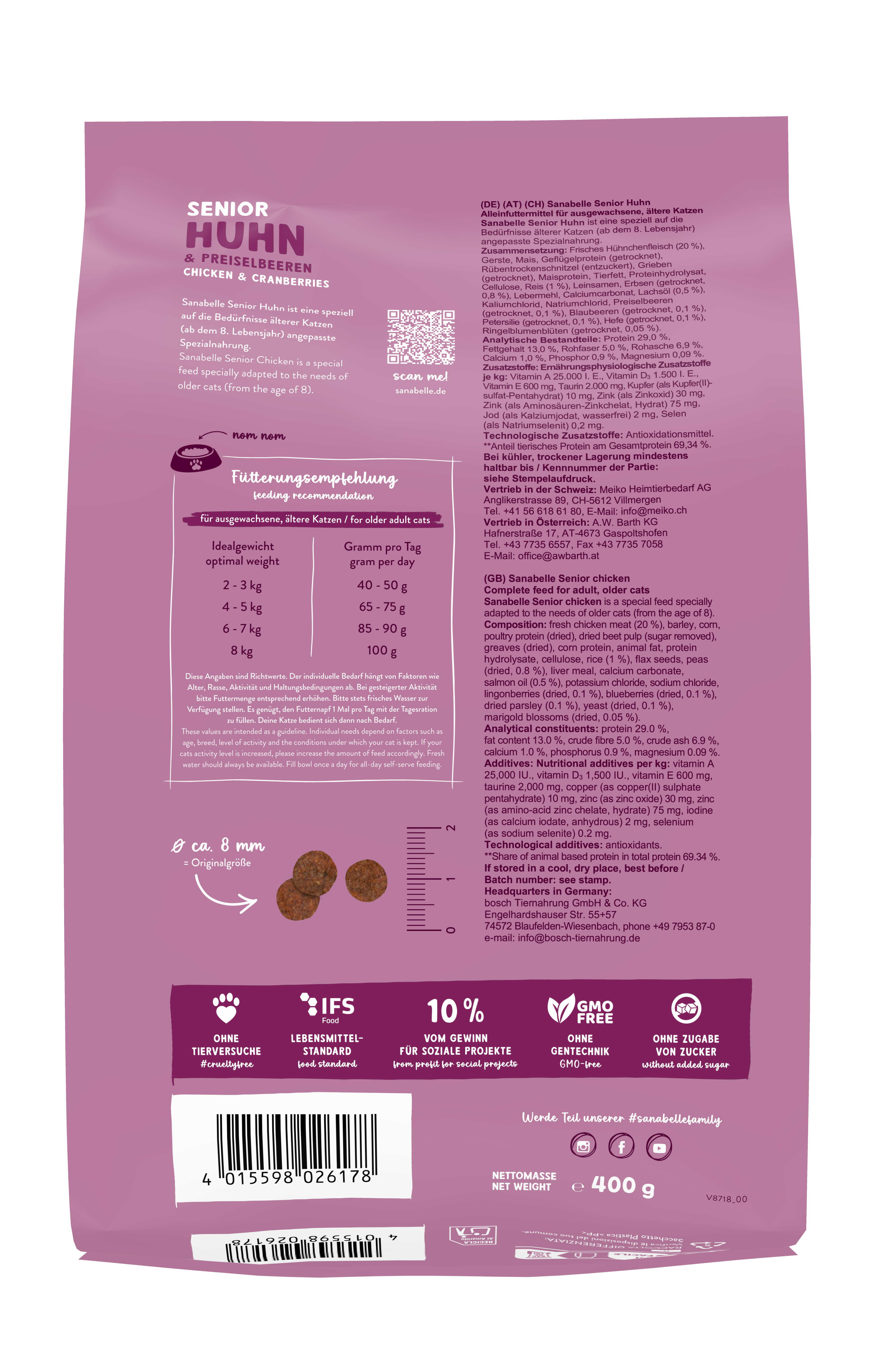 Sanabelle Katzen-Trockenfutter Senior Huhn