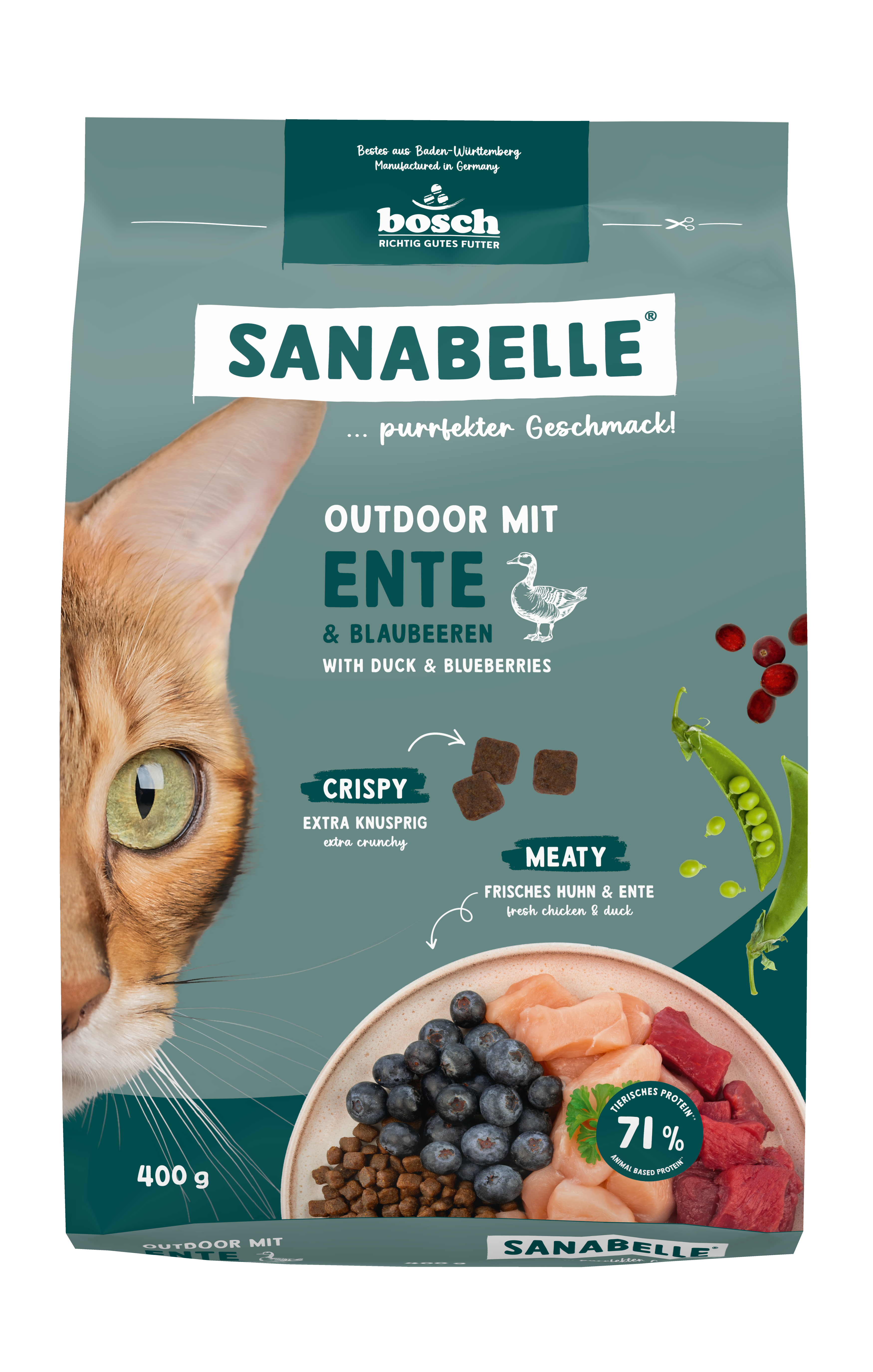 Sanabelle Katzen-Trockenfutter Outdoor mit Ente