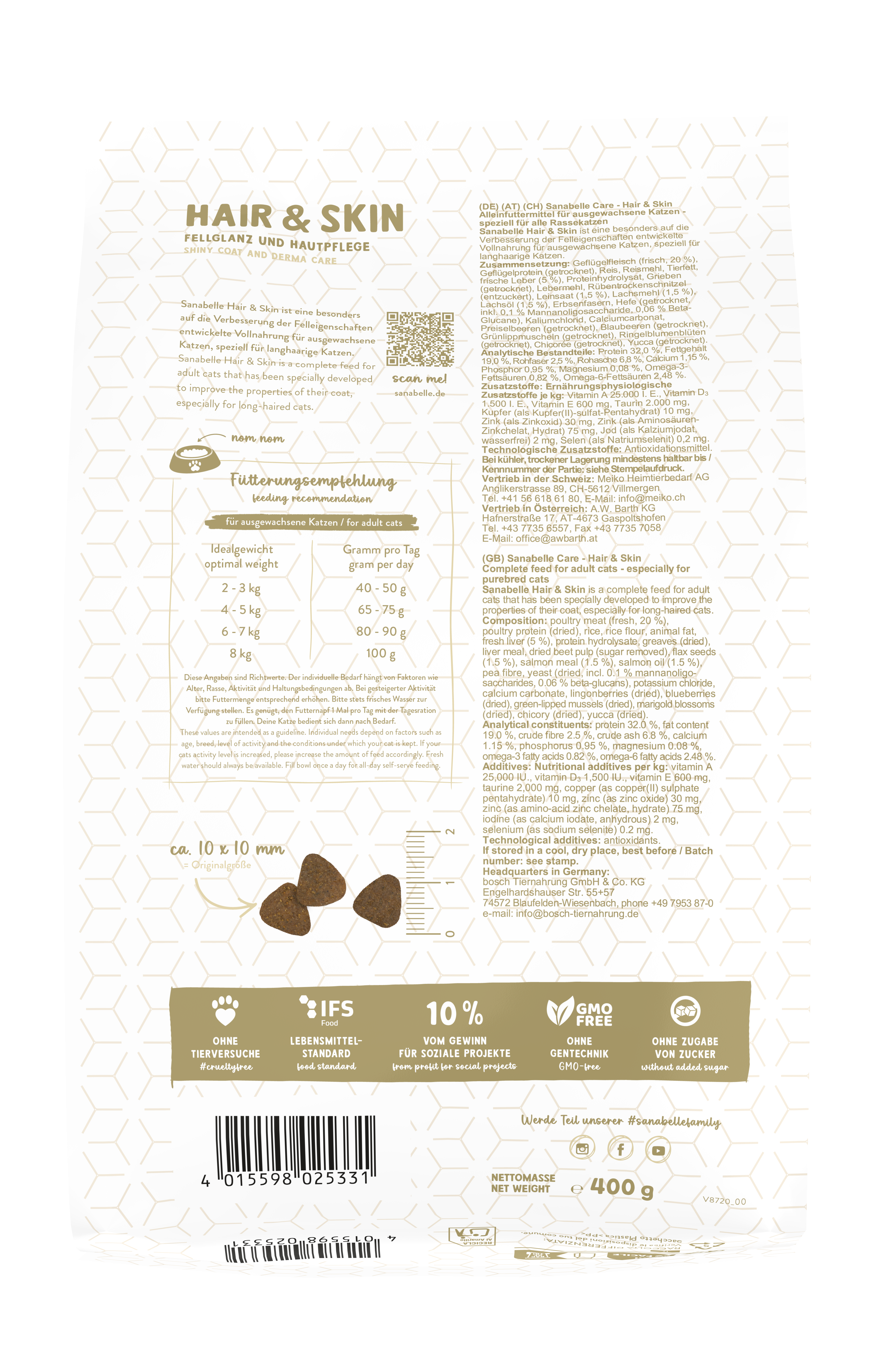 Sanabelle Katzen-Trockenfutter Hair & Skin