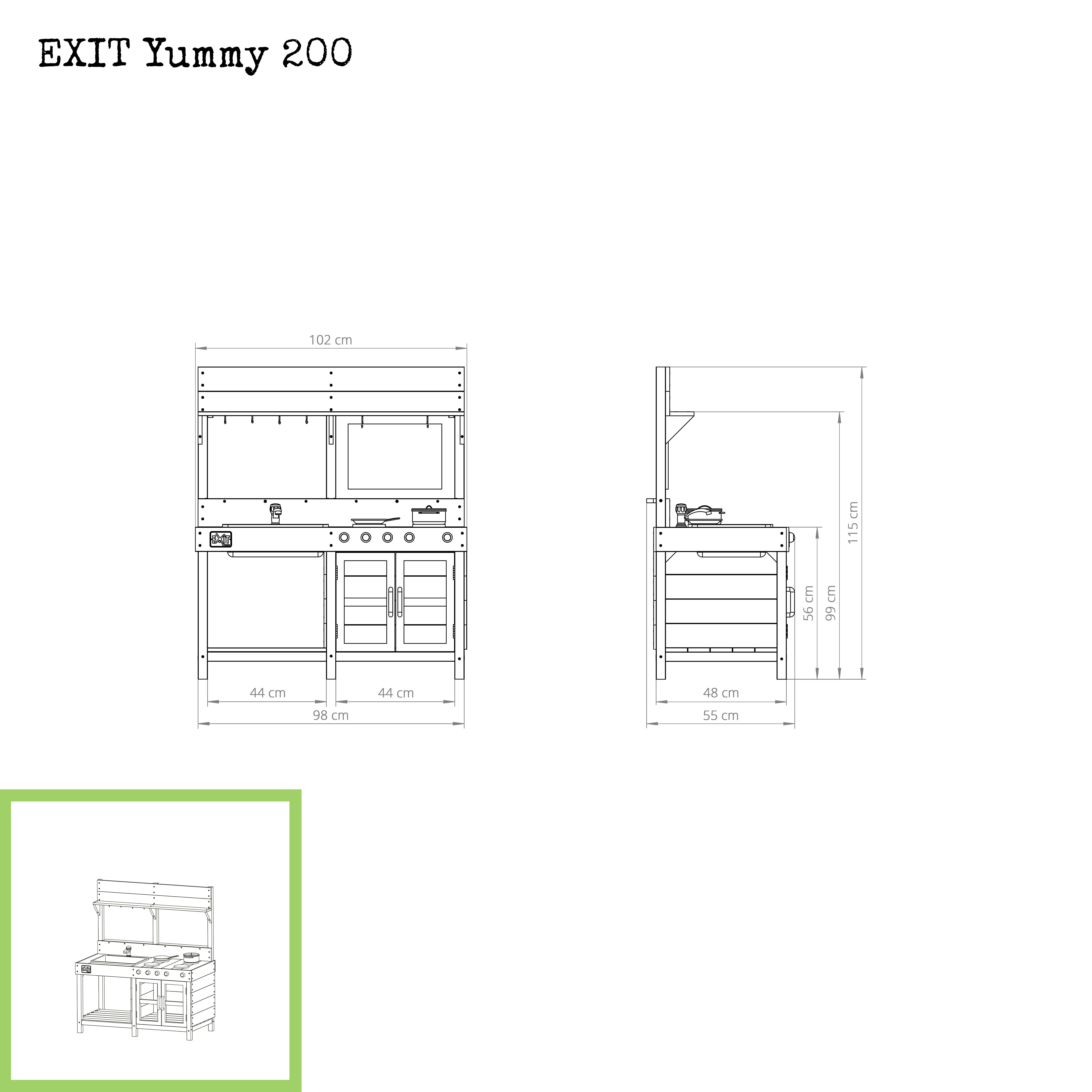 EXIT TOYS Outdoor-Spielküche Yummy 200 aus Holz