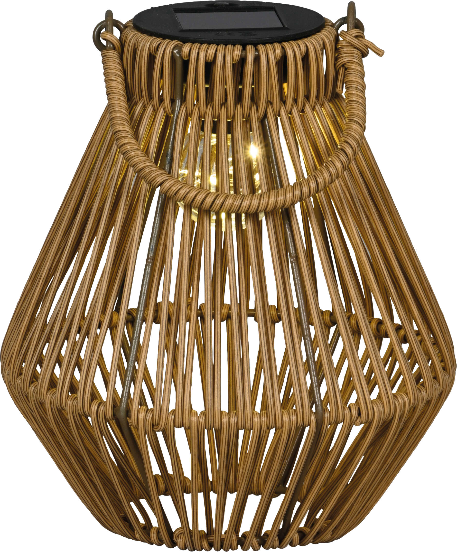 LED Solar-Windlicht Rattan