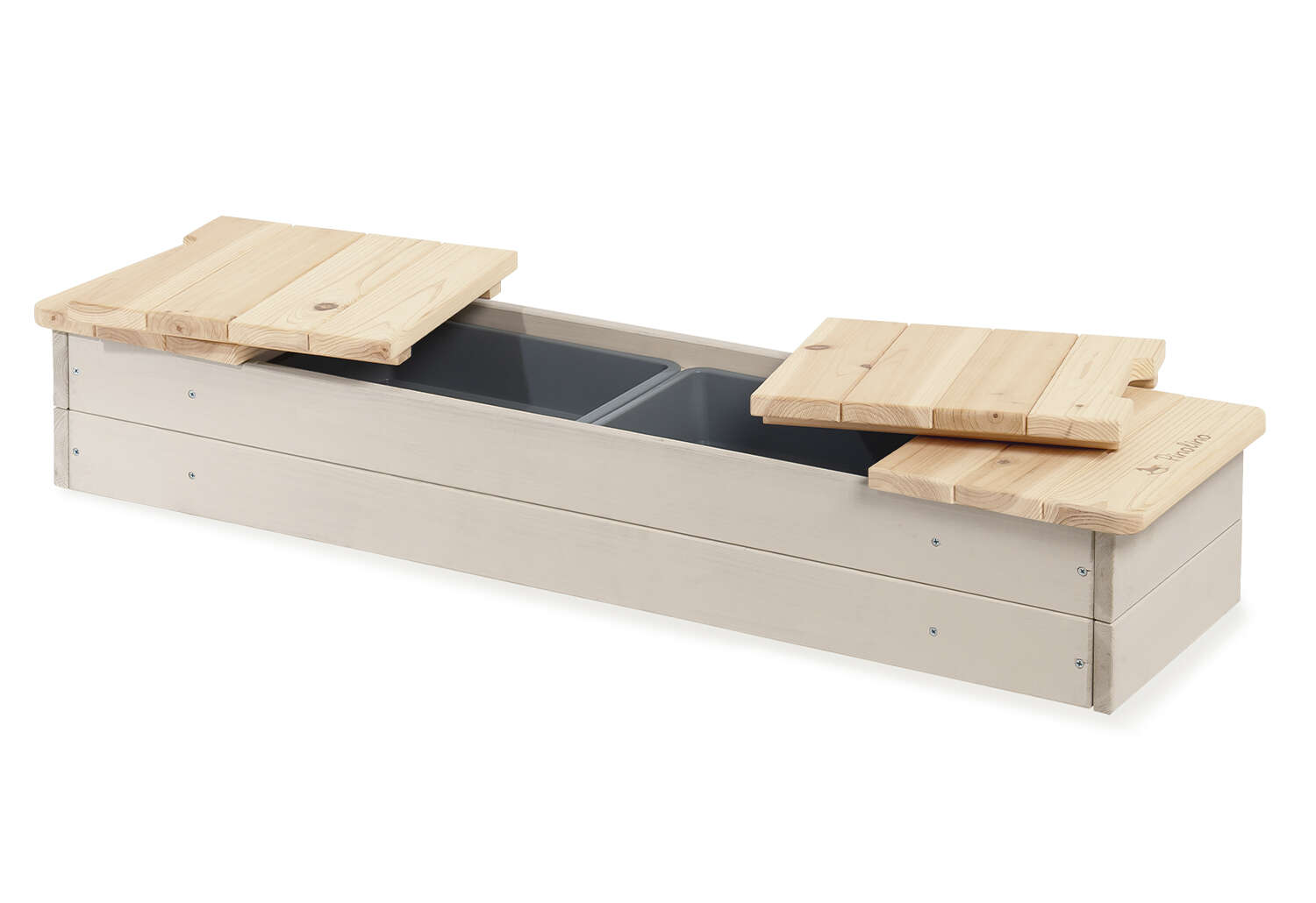 Pinolino Holz Sandkasten Hedda mit Abdeckungen
