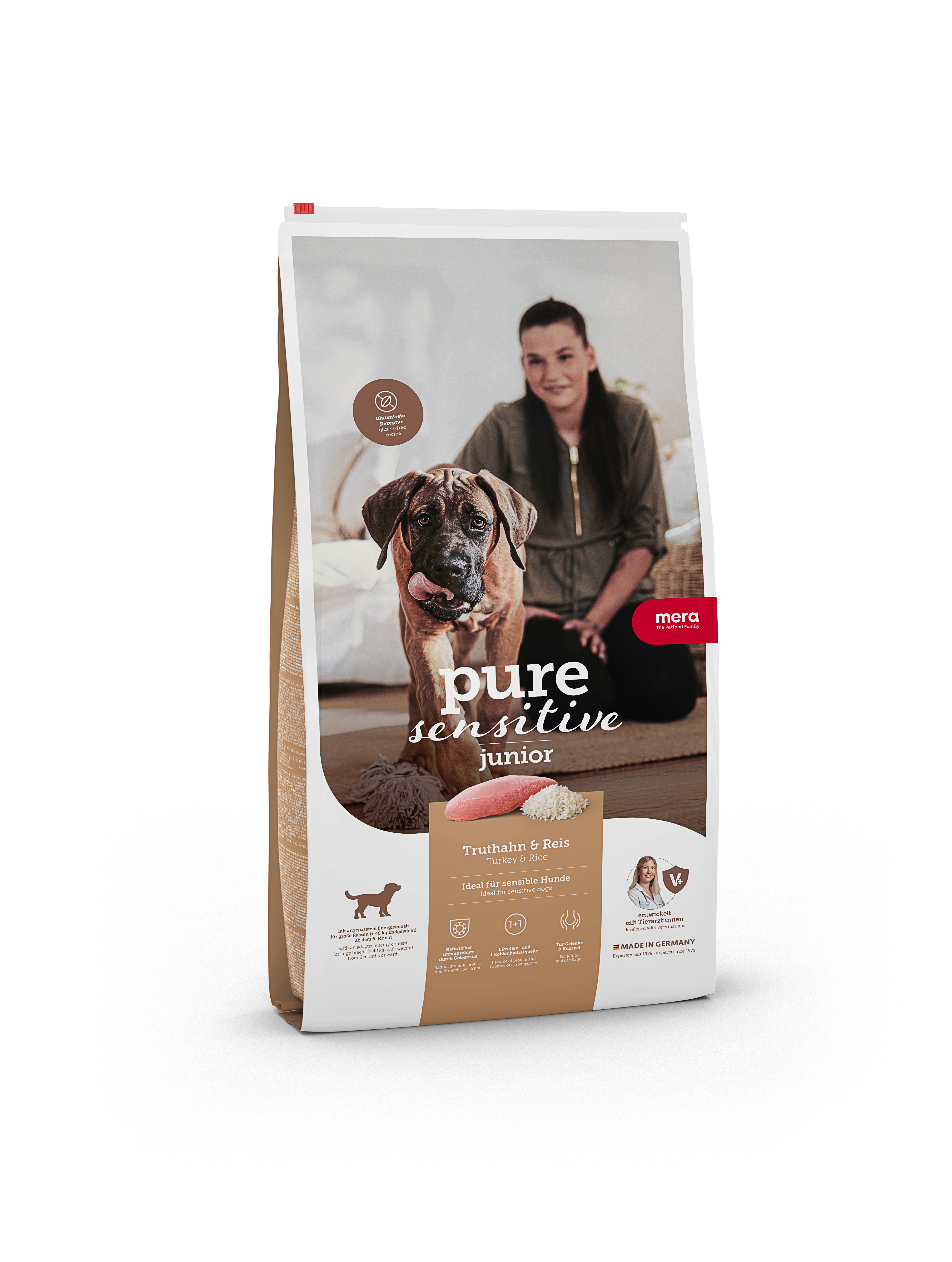 MERA Hunde-Trockenfutter Pure Sensitive Junior Truthahn+Reis