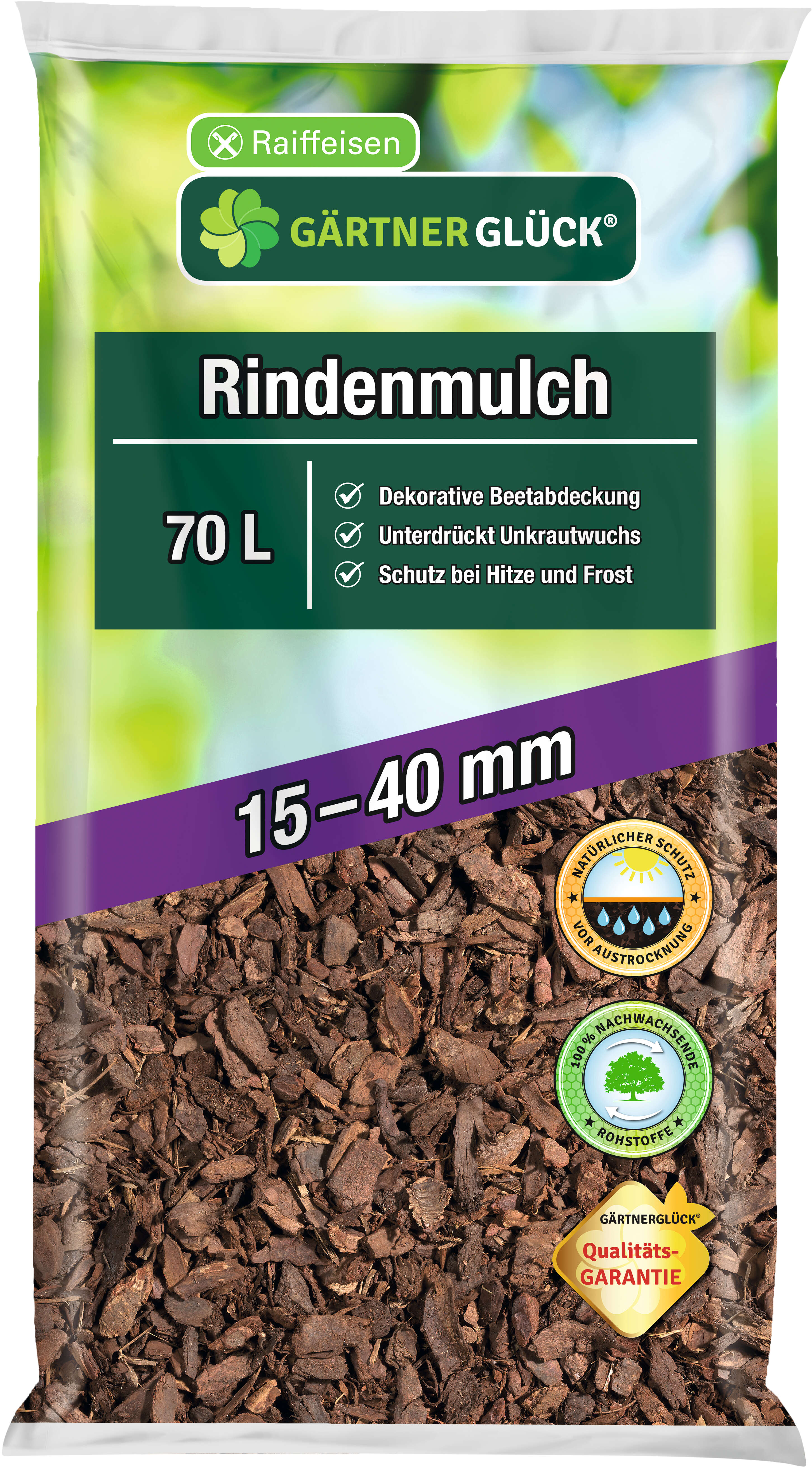 GÄRTNERGLÜCK Rindenmulch 15-40 mm