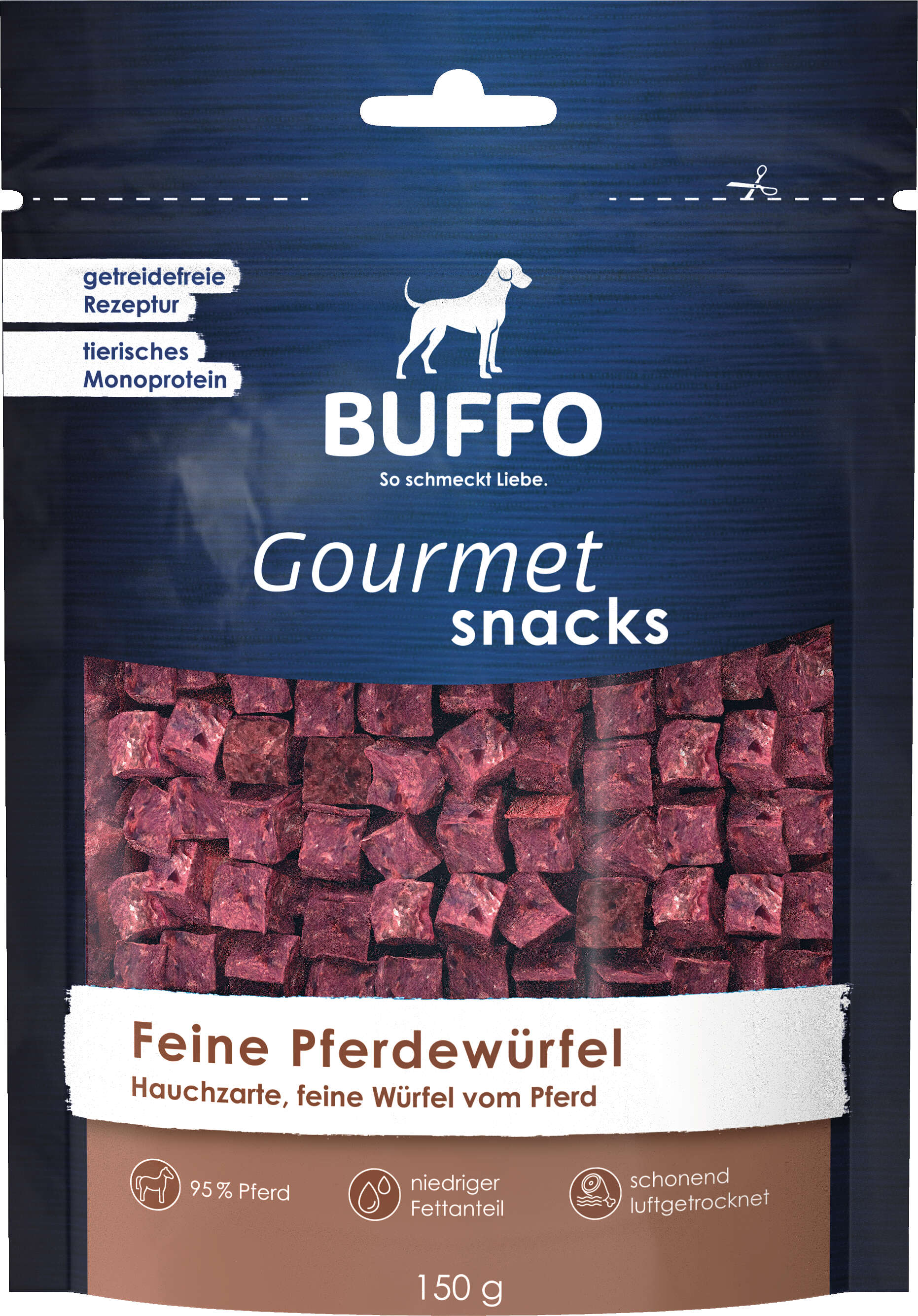BUFFO Gourmet Snacks Hundeleckerli Feine Pferdewürfel