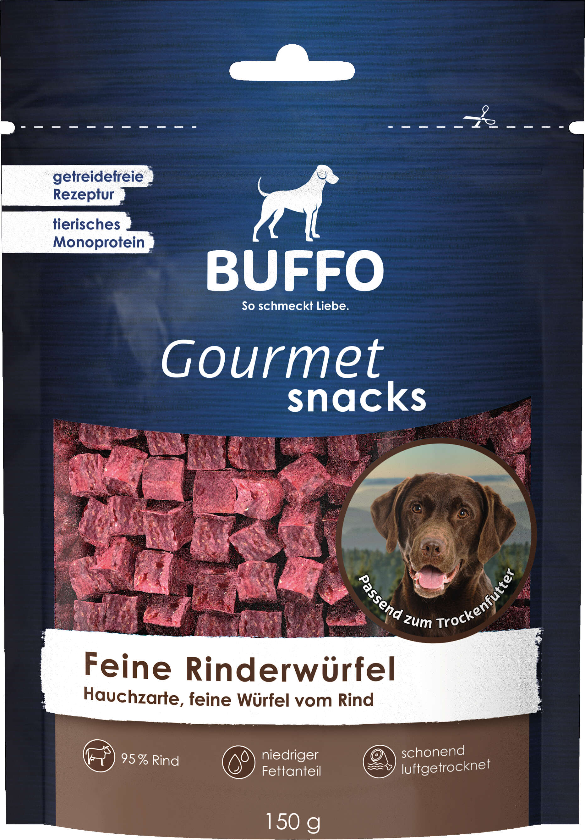 BUFFO Gourmet Snacks Hundeleckerli Feine Rinderwürfel