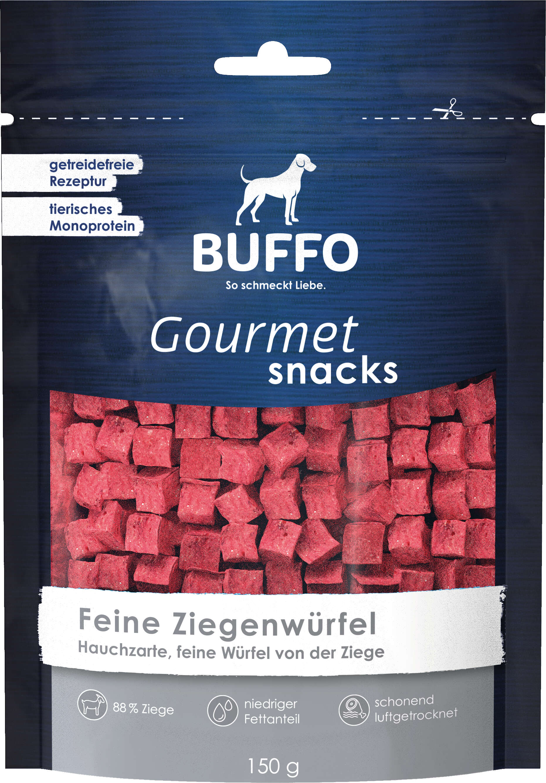 BUFFO Gourmet Snacks Hundeleckerli Feine Ziegenwürfel