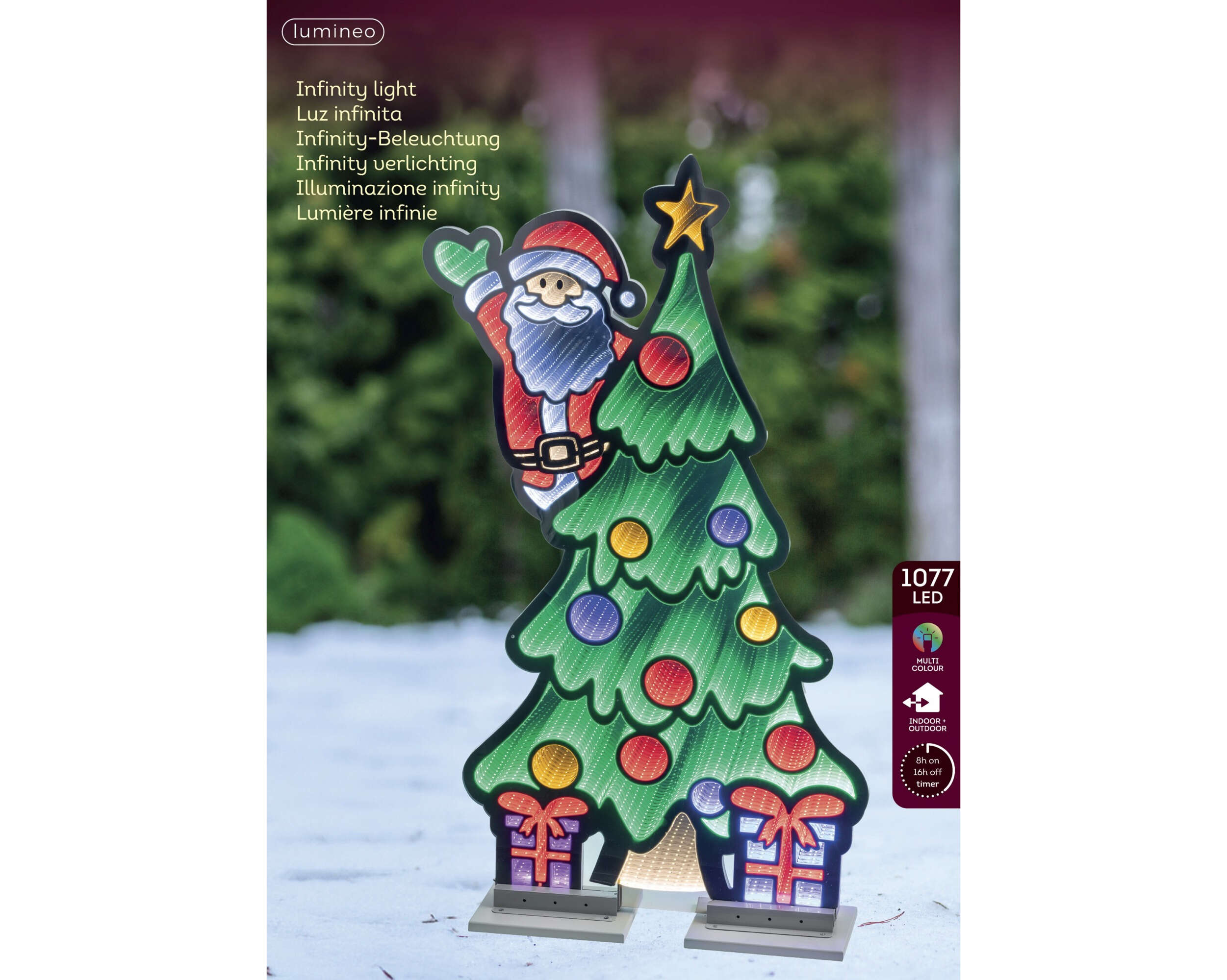 LUMINEO LED Infinity Tanne + Santa