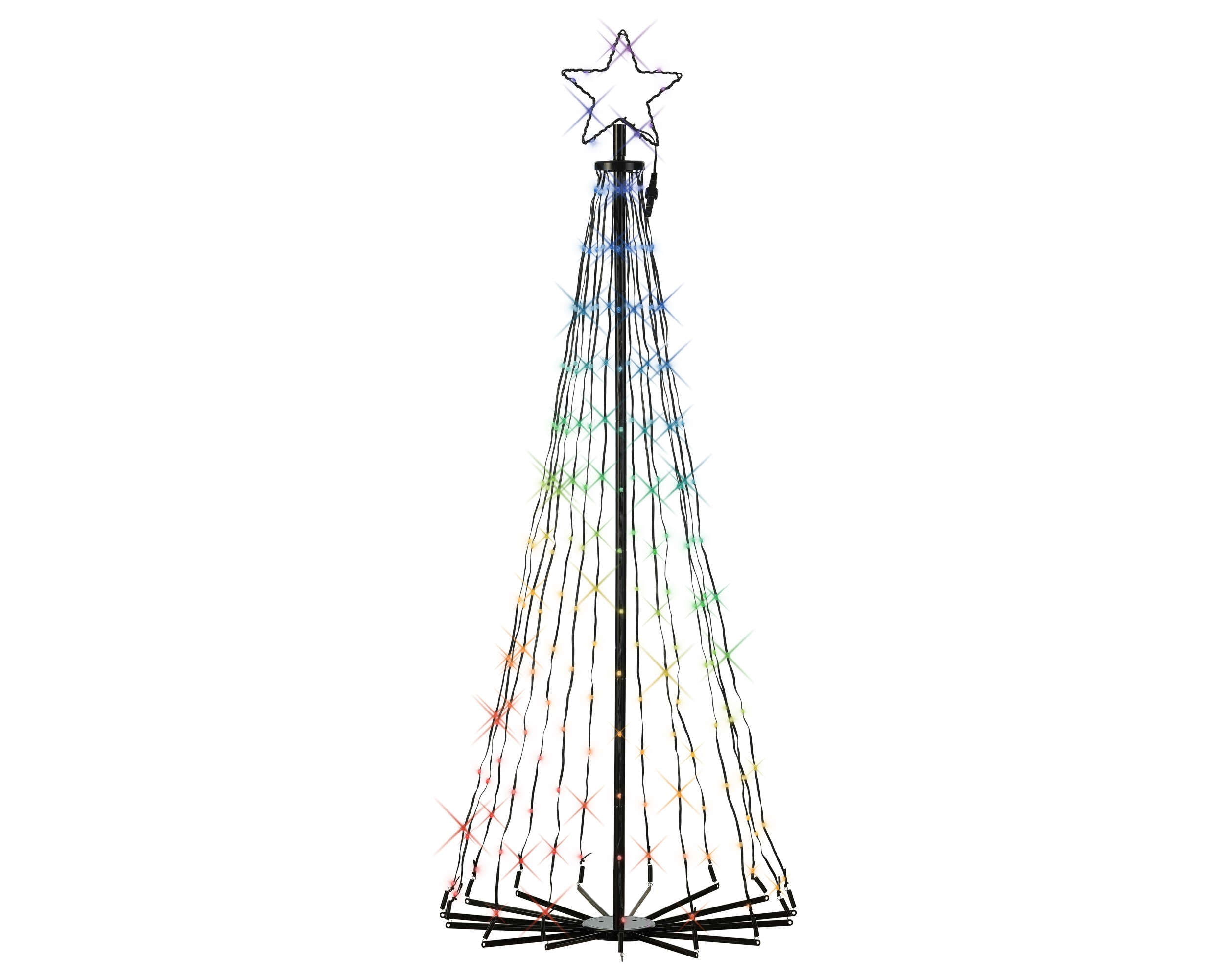 LUMINEO LED Baum Outdoor Schwarz/Colour Changing