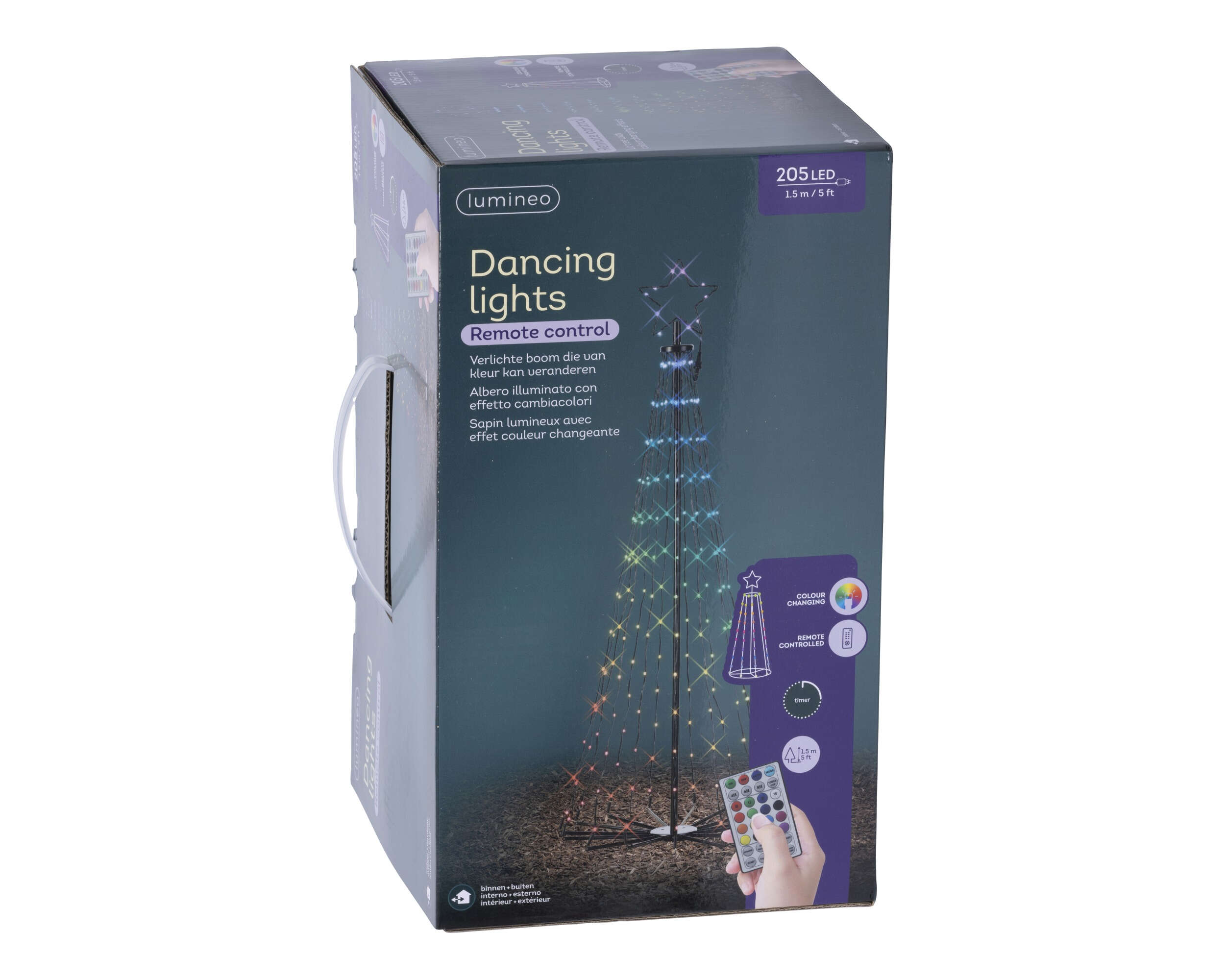LUMINEO LED Baum Outdoor Schwarz/Colour Changing