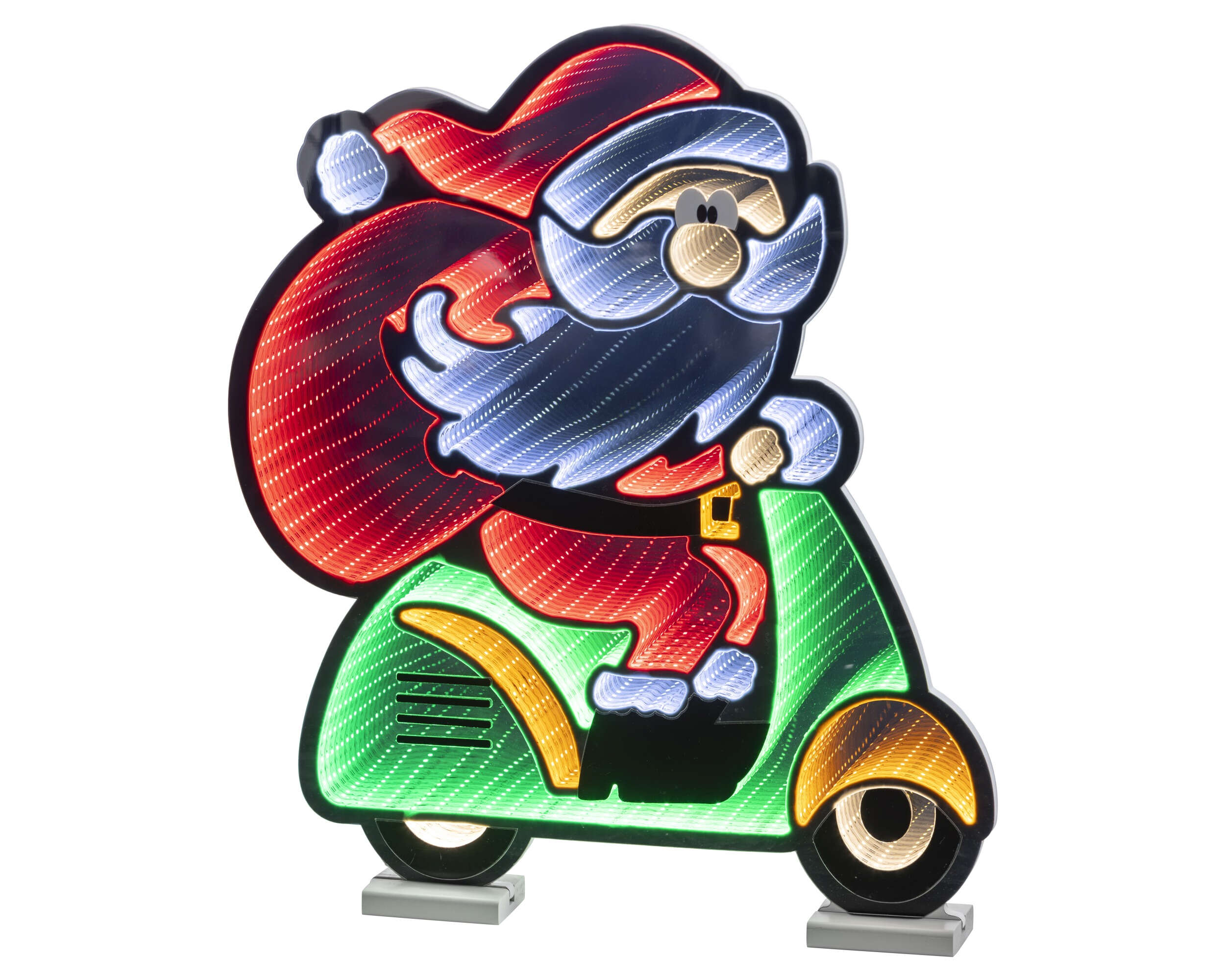 LUMINEO LED Infinity Santa auf Roller
