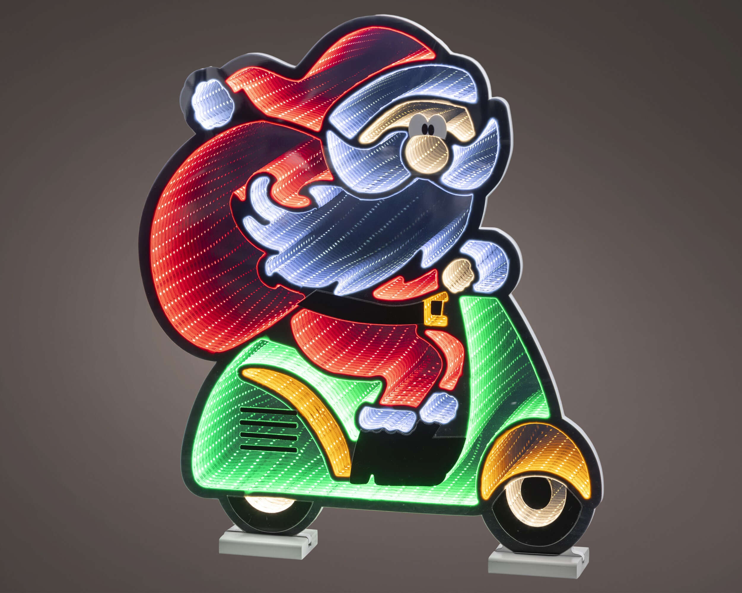 LUMINEO LED Infinity Santa auf Roller