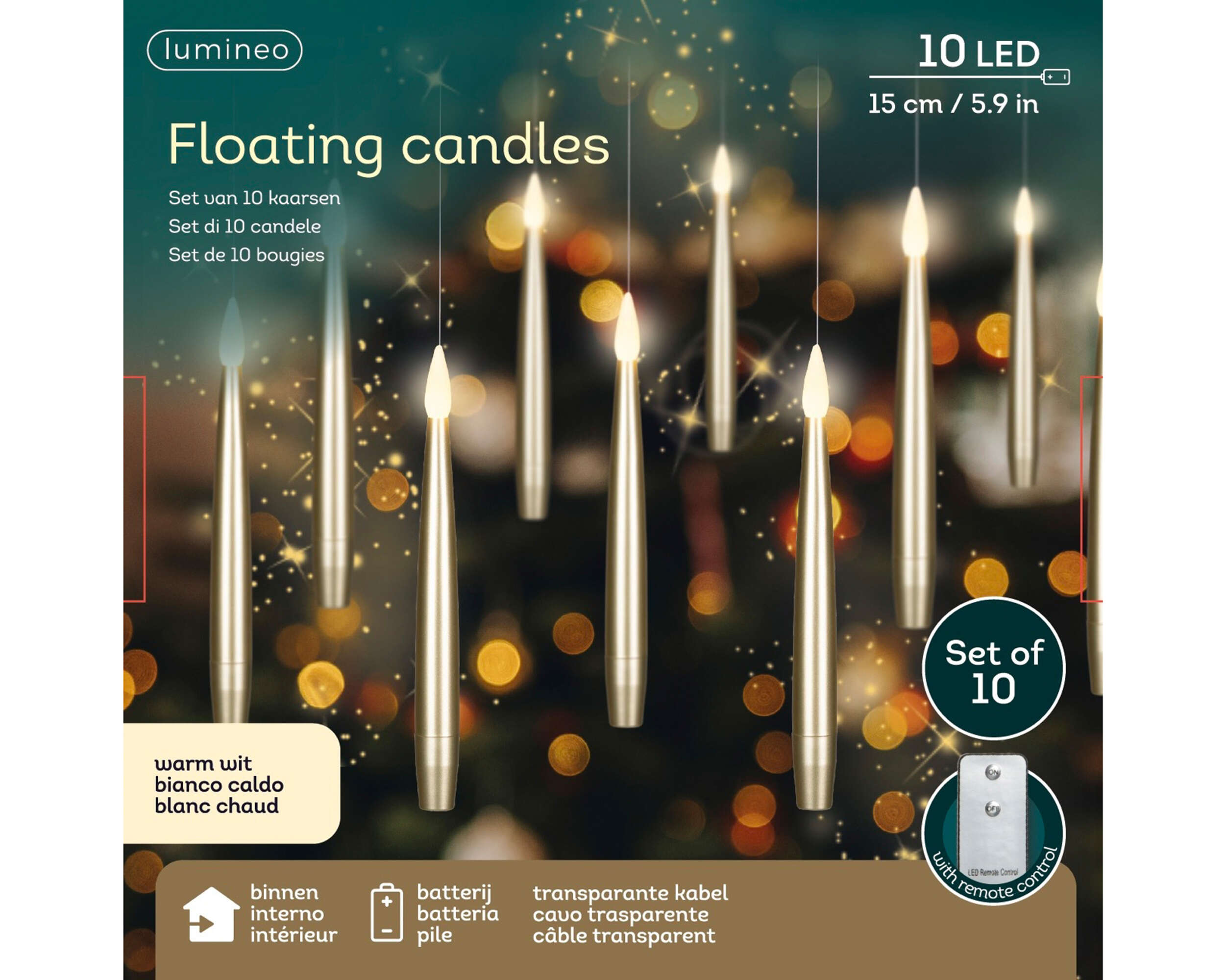 LUMINEO 10 Schwebende LED-Kerzen Warmweiß