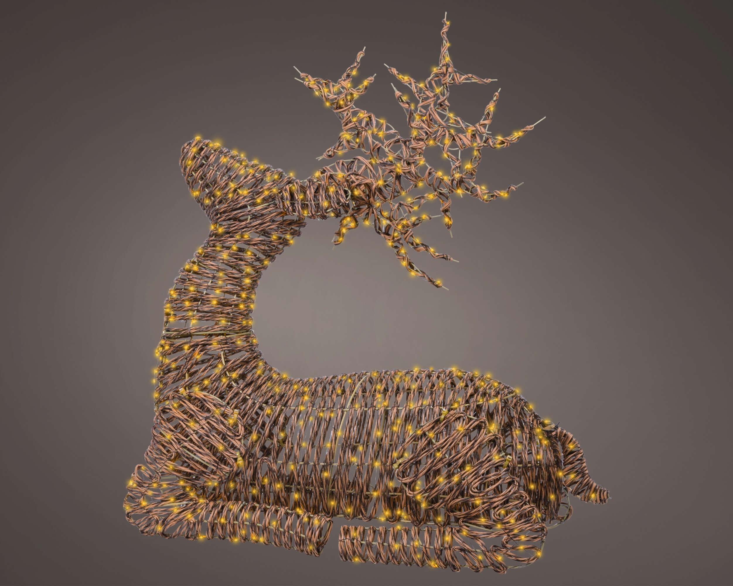LUMINEO Wicker-Figur Micro LED Rentier