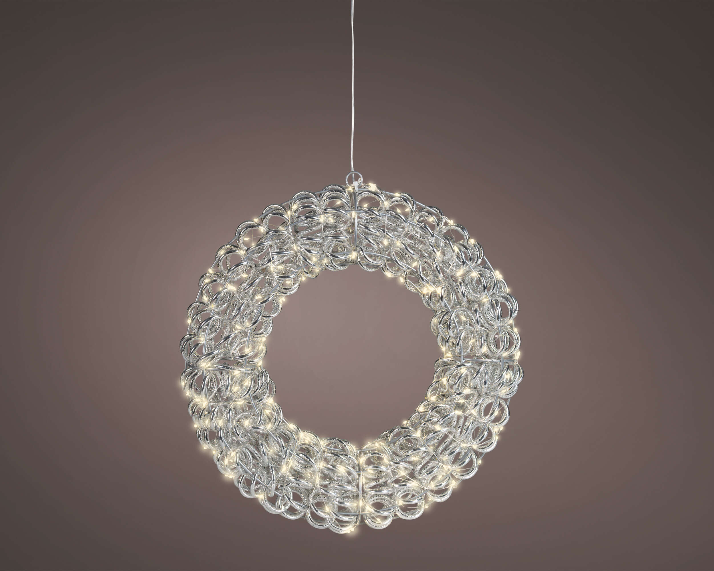 LUMINEO Dekobeleuchtung Micro LED Kranz mit Blinkeffekt