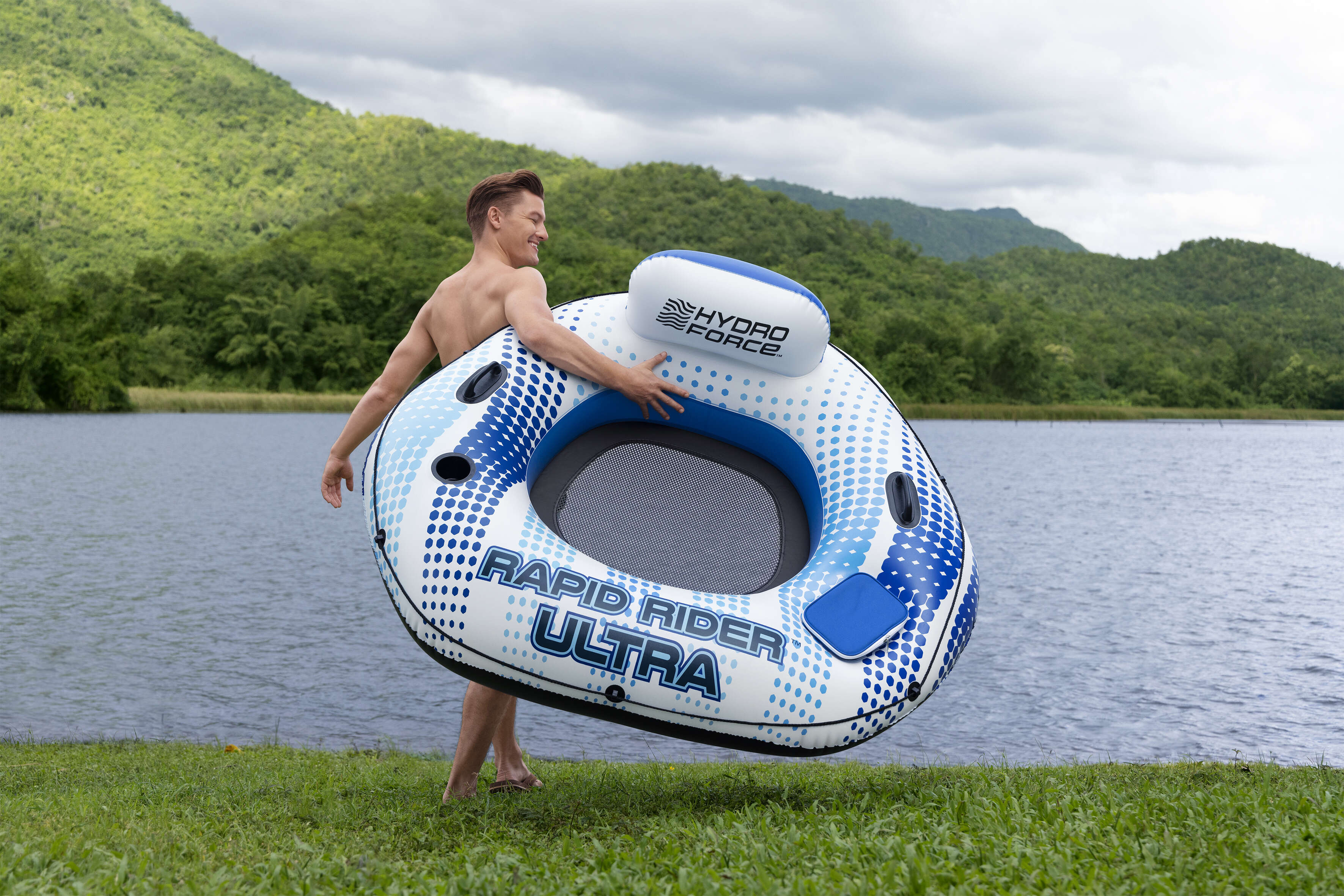 Bestway Schwimmring Rapid Rider Ultra mit Getränkehalter
