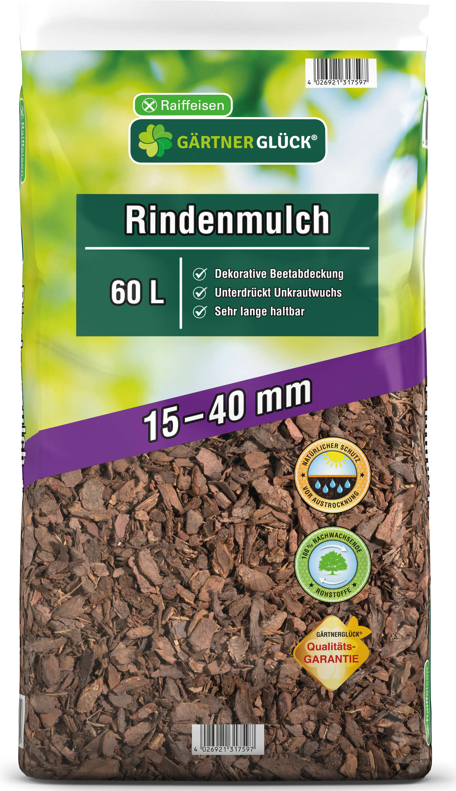 GÄRTNERGLÜCK Rindenmulch 15-40 mm