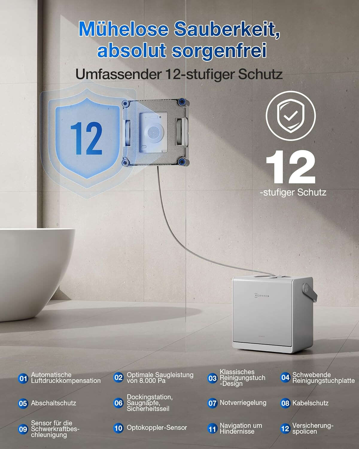 ECOVACS Fensterreinigungsroboter WINBOT W2S OMNI mit Station