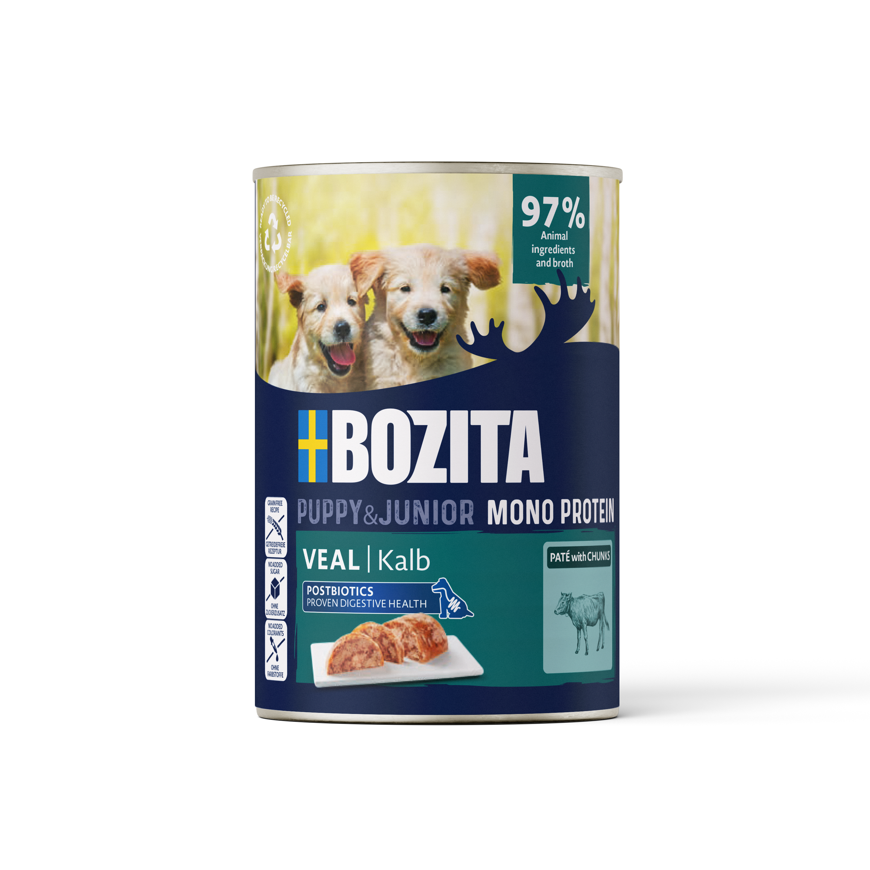 BOZITA Hunde-Nassfutter Paté Puppy & Junior mit Kalb