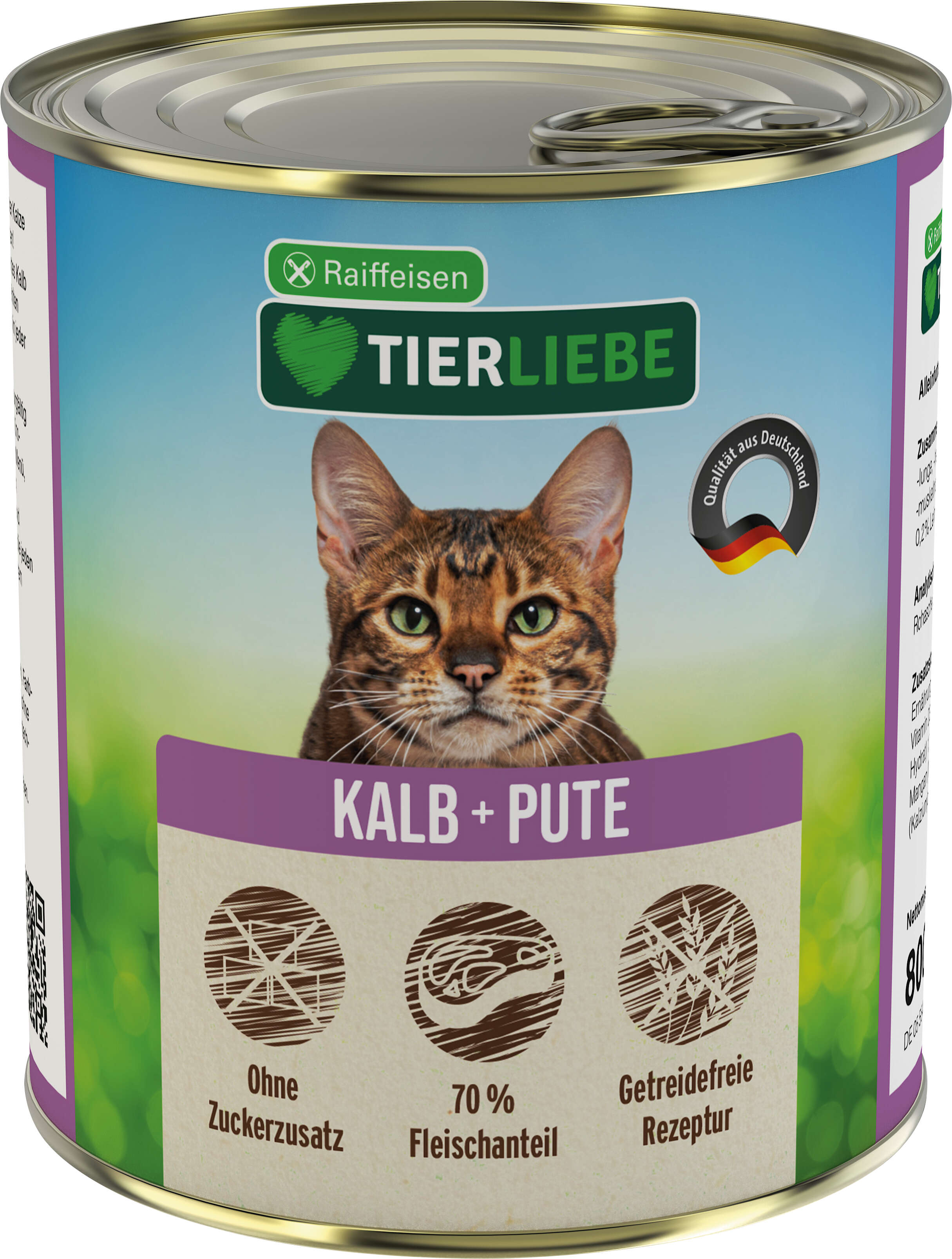 TIERLIEBE Katzen-Nassfutter Kalb und Pute