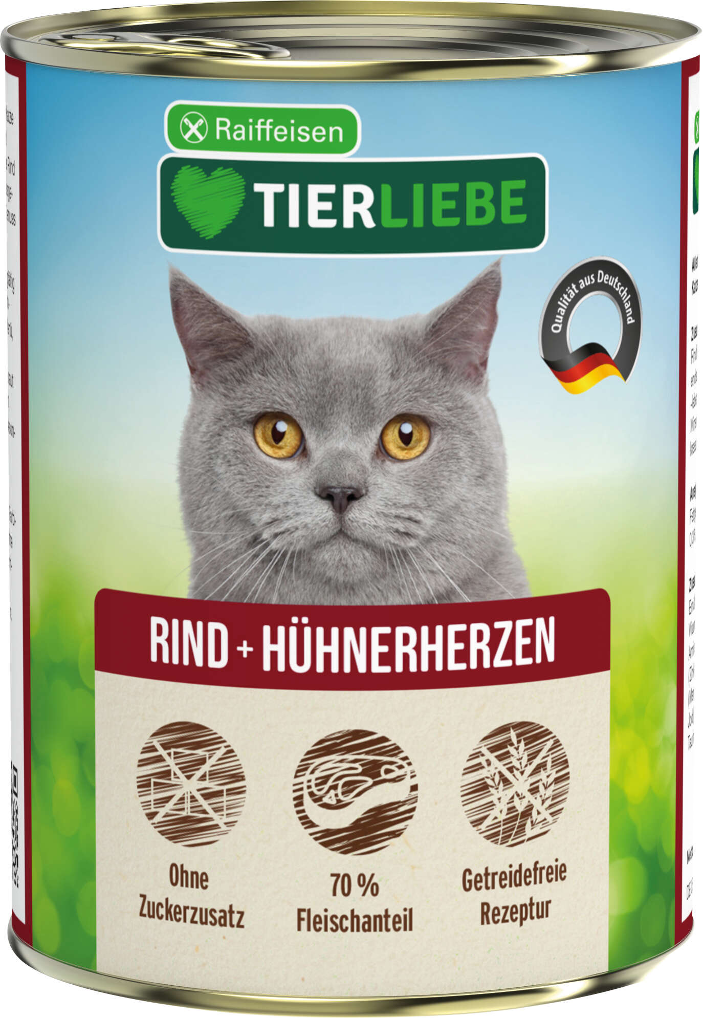 TIERLIEBE Katzen-Nassfutter Rind und Hühnerherzen