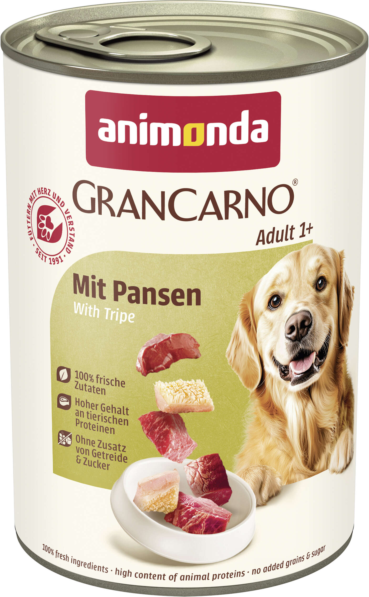 animonda Hunde-Nassfutter GranCarno Adult mit Pansen