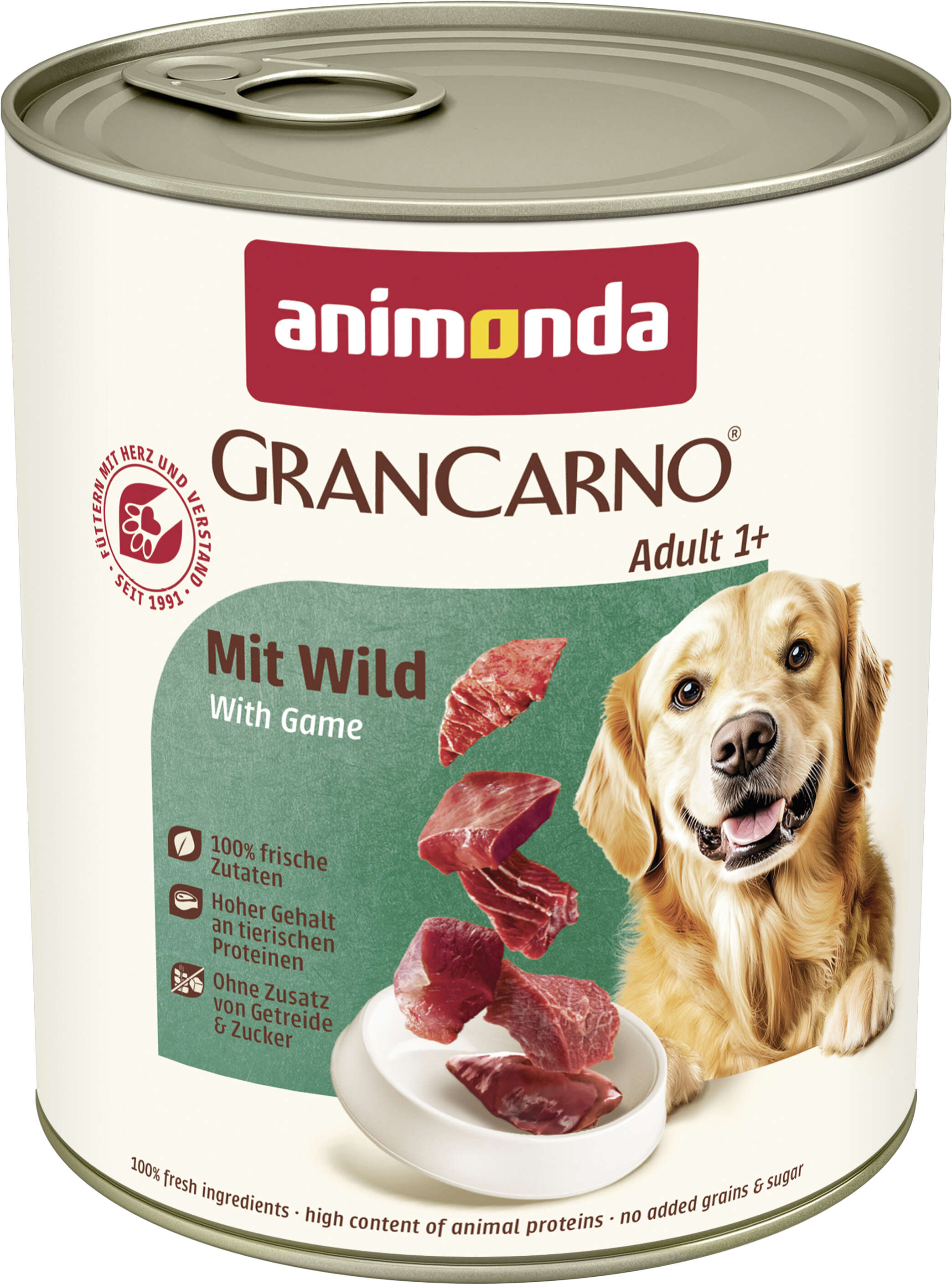 animonda Hunde-Nassfutter GranCarno Adult mit Wild